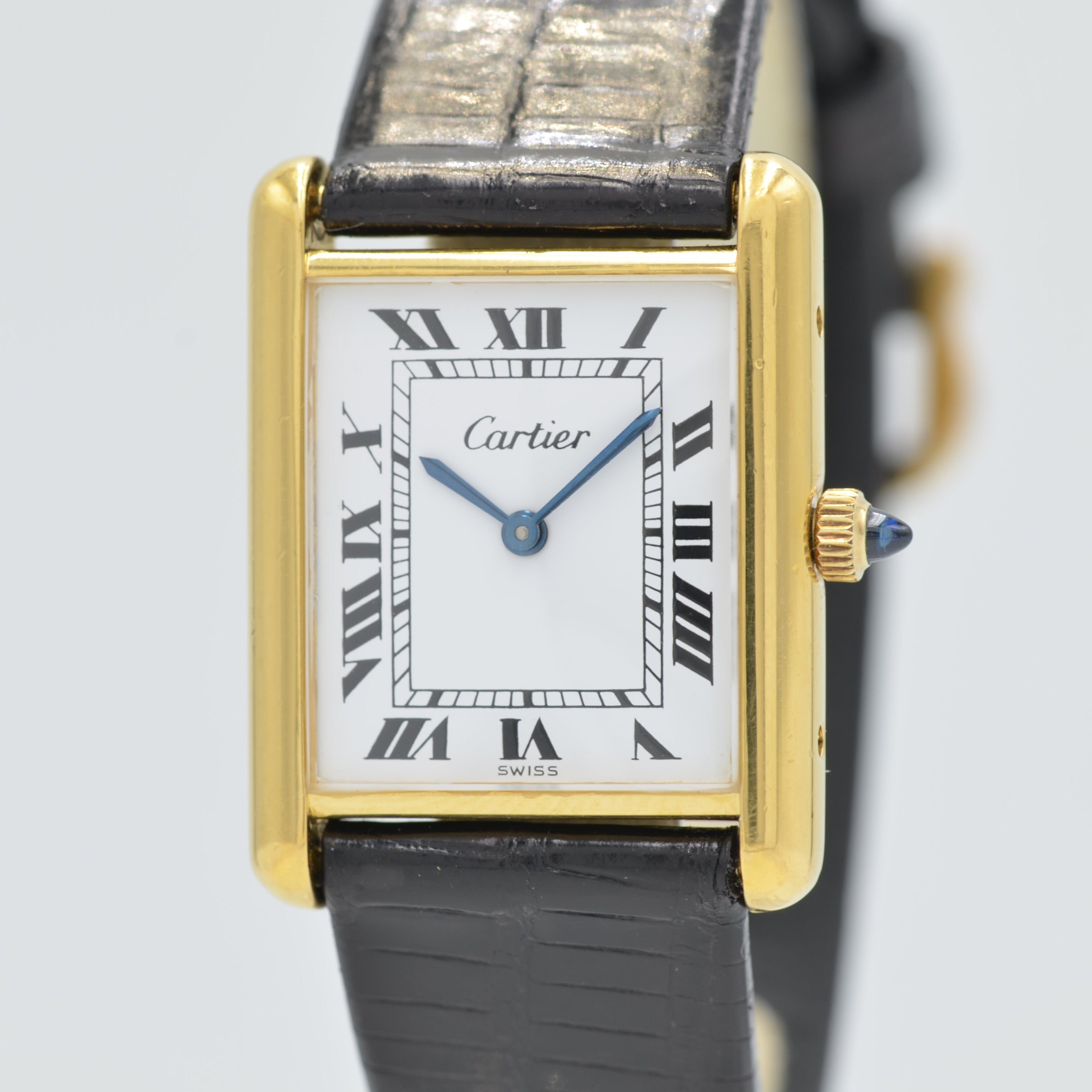 [Cartier] Cartier Must Tank LM Manual Winding White Roman Pre-must de TANK