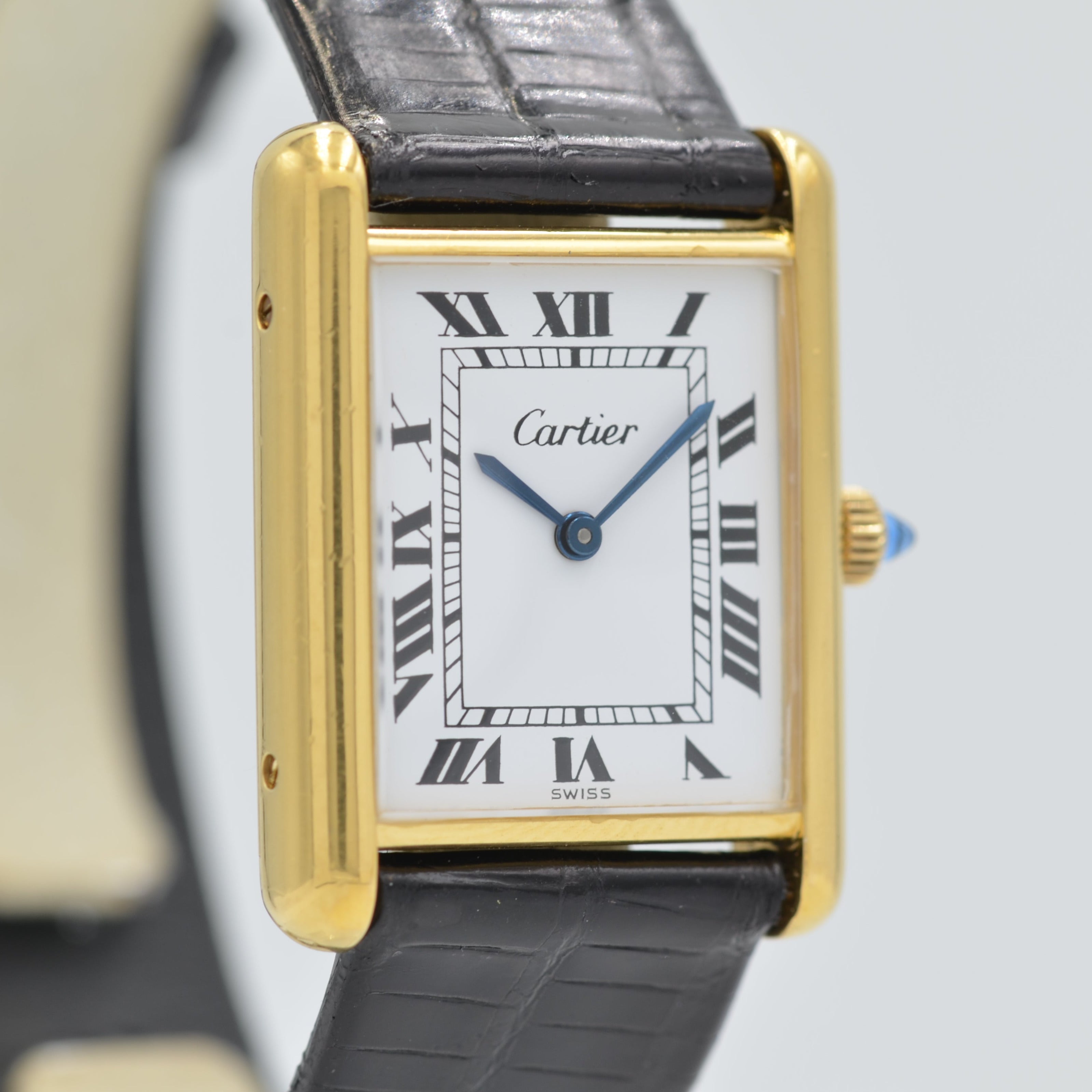 [Cartier] Cartier Must Tank LM Manual Winding White Roman Pre-must de TANK