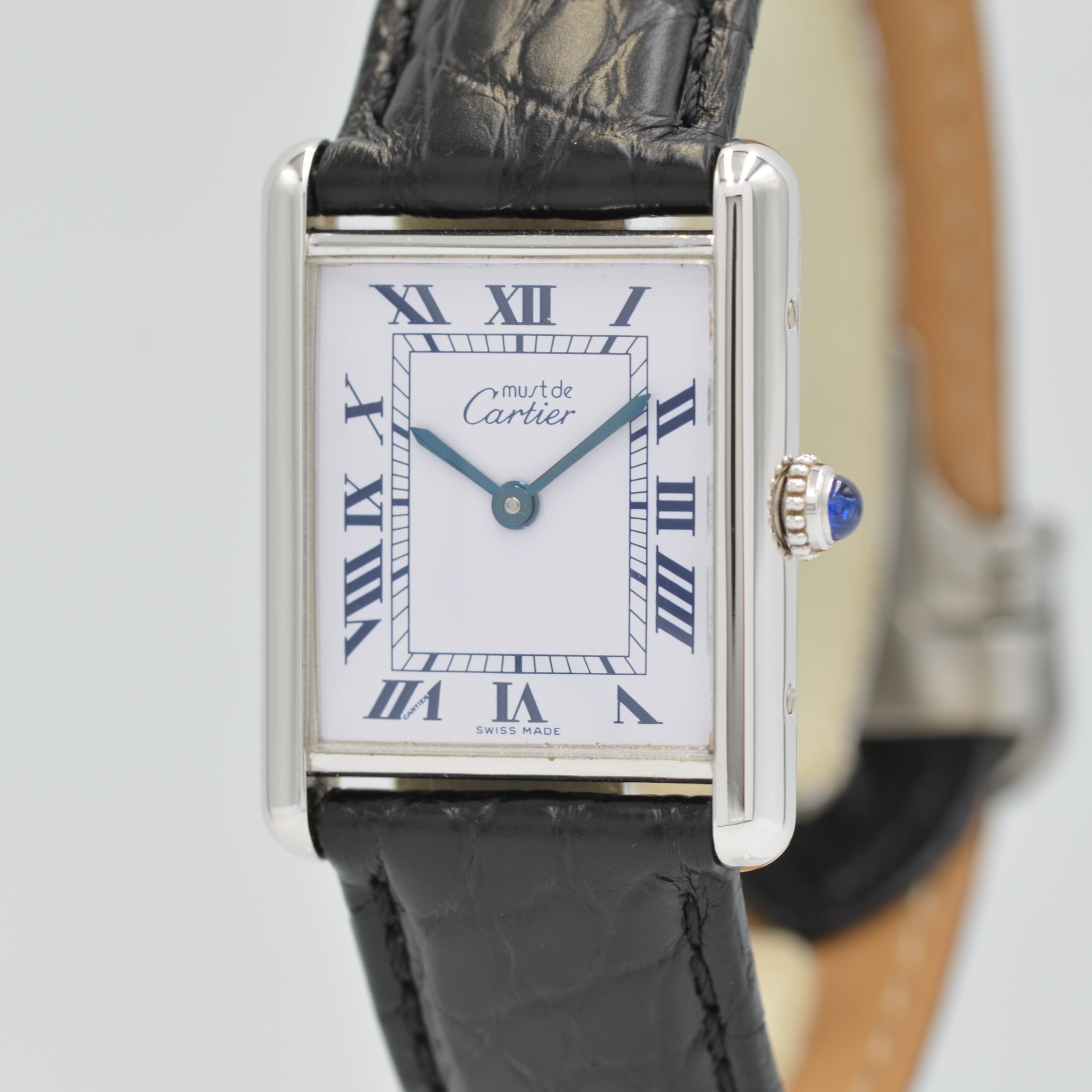 [Cartier] Cartier Must Tank LM Silver QZ with genuine D-buckle