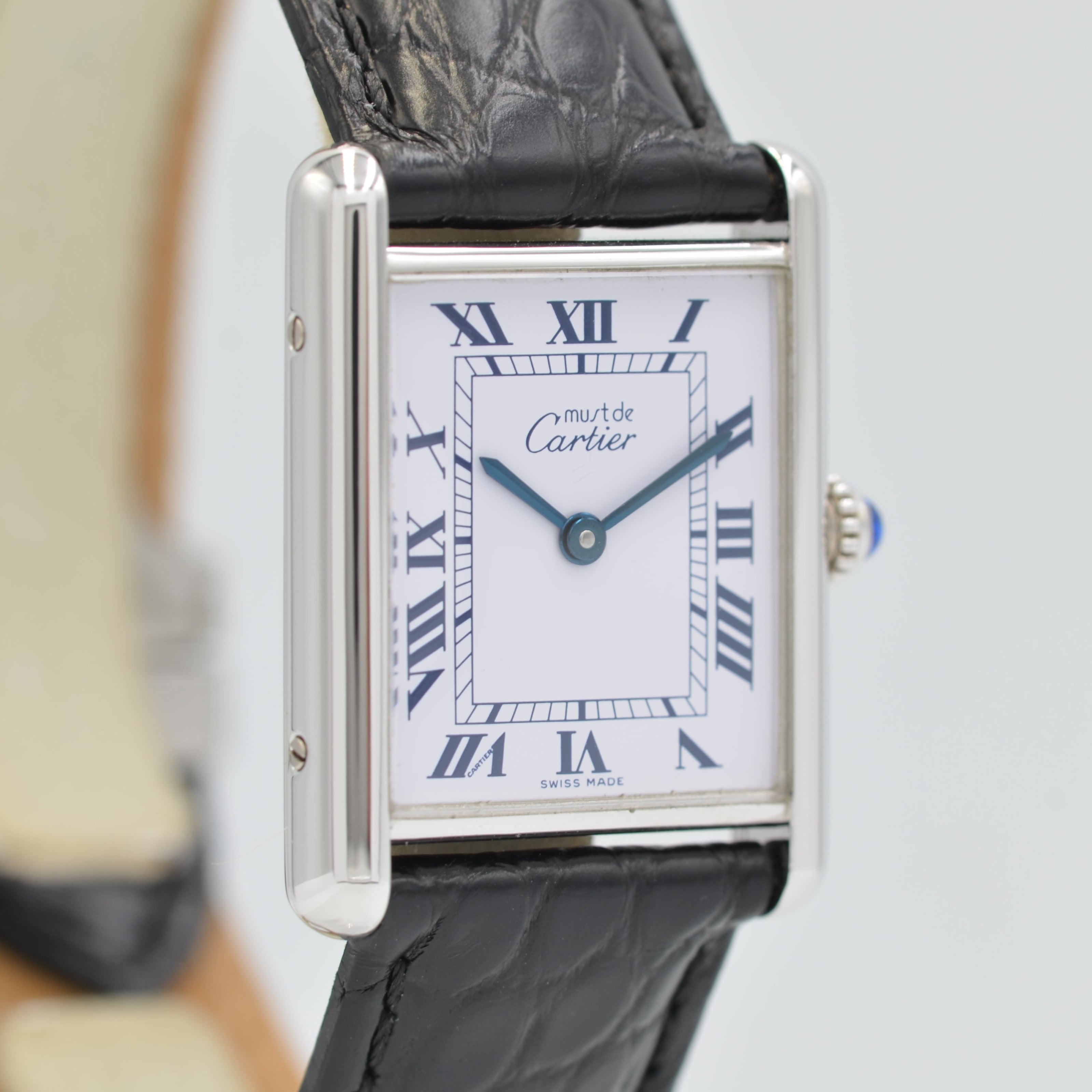 [Cartier] Cartier Must Tank LM Silver QZ with genuine D-buckle