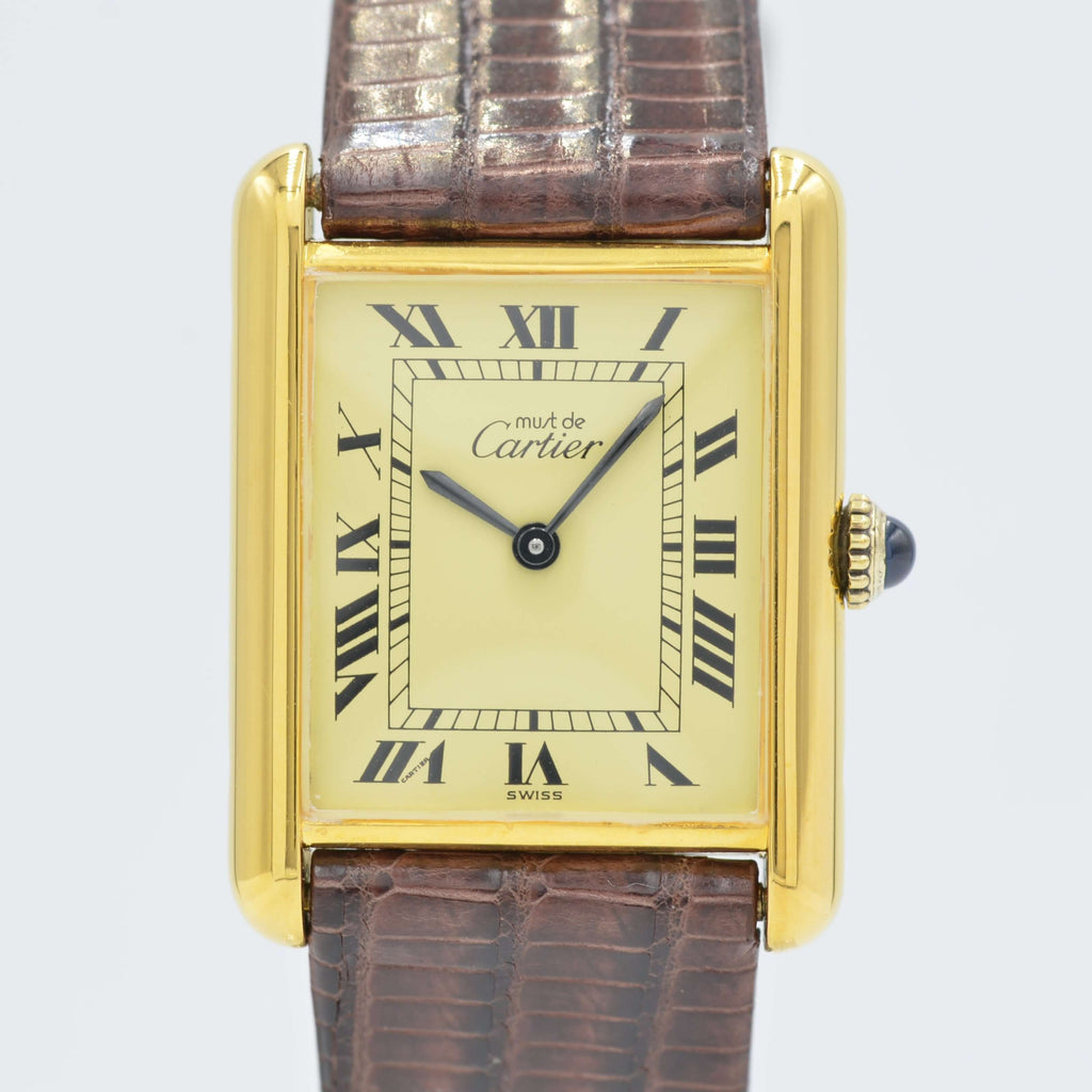 Cartier カルティエ マストタンク LM手巻き アイボリー ローマ Cartier】カルティエマストタンク LM手巻きアイボリーローマ 付属品付き
