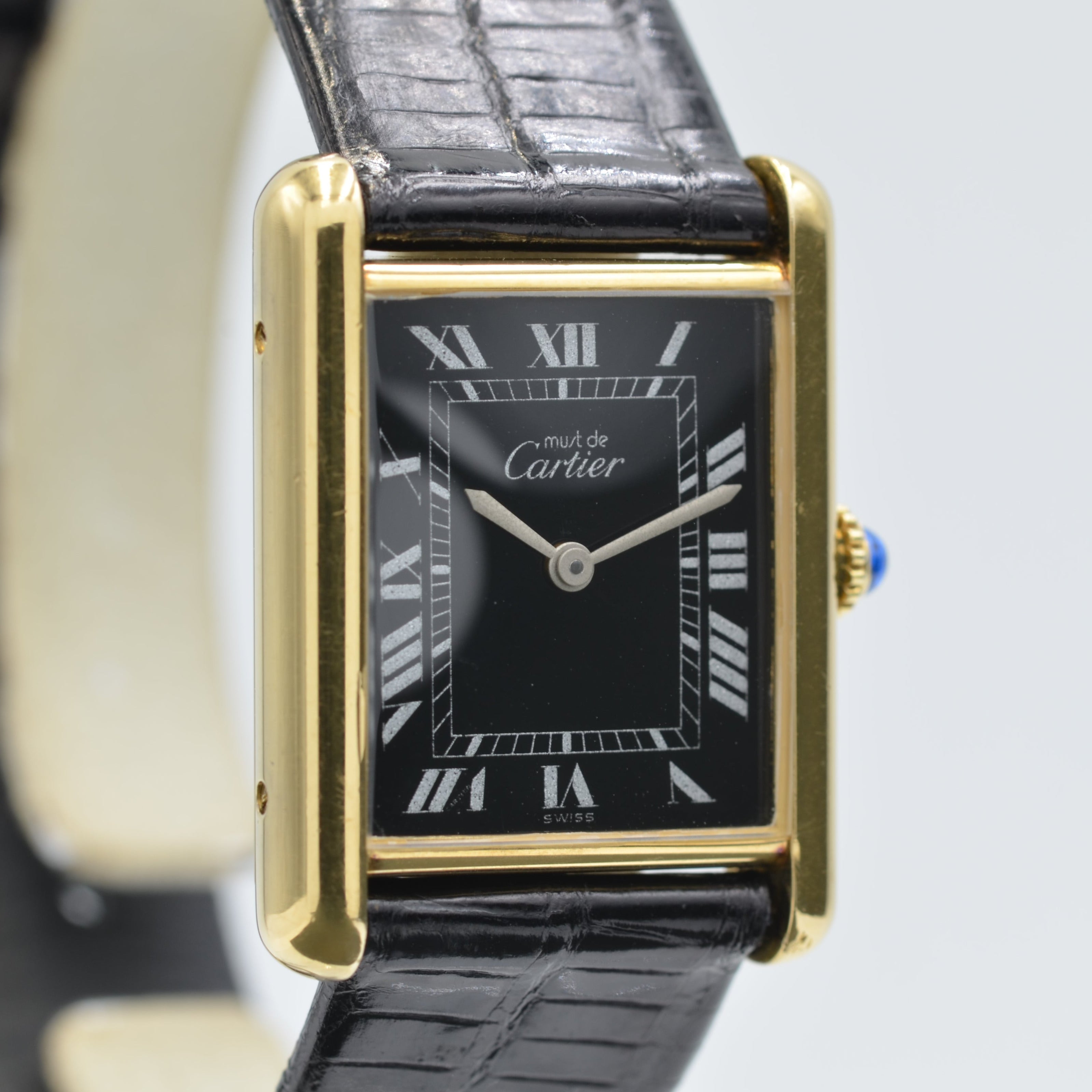 [Cartier] Cartier Must Tank LM Black Roman Manual Winding