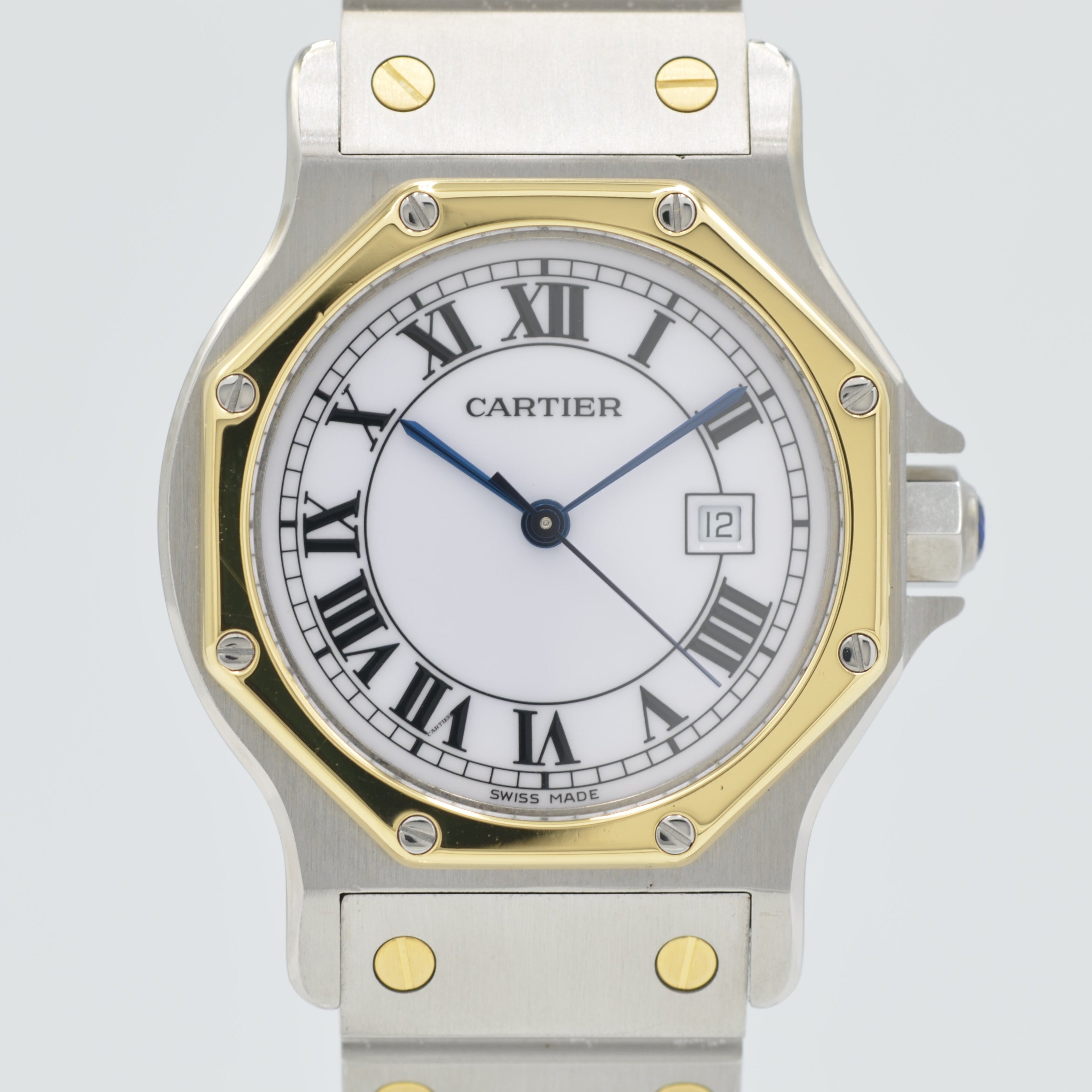 【Cartier】カルティエ<BR>サントスオクタゴン LM 18KYG×SS 自動巻き 国際保証書付き