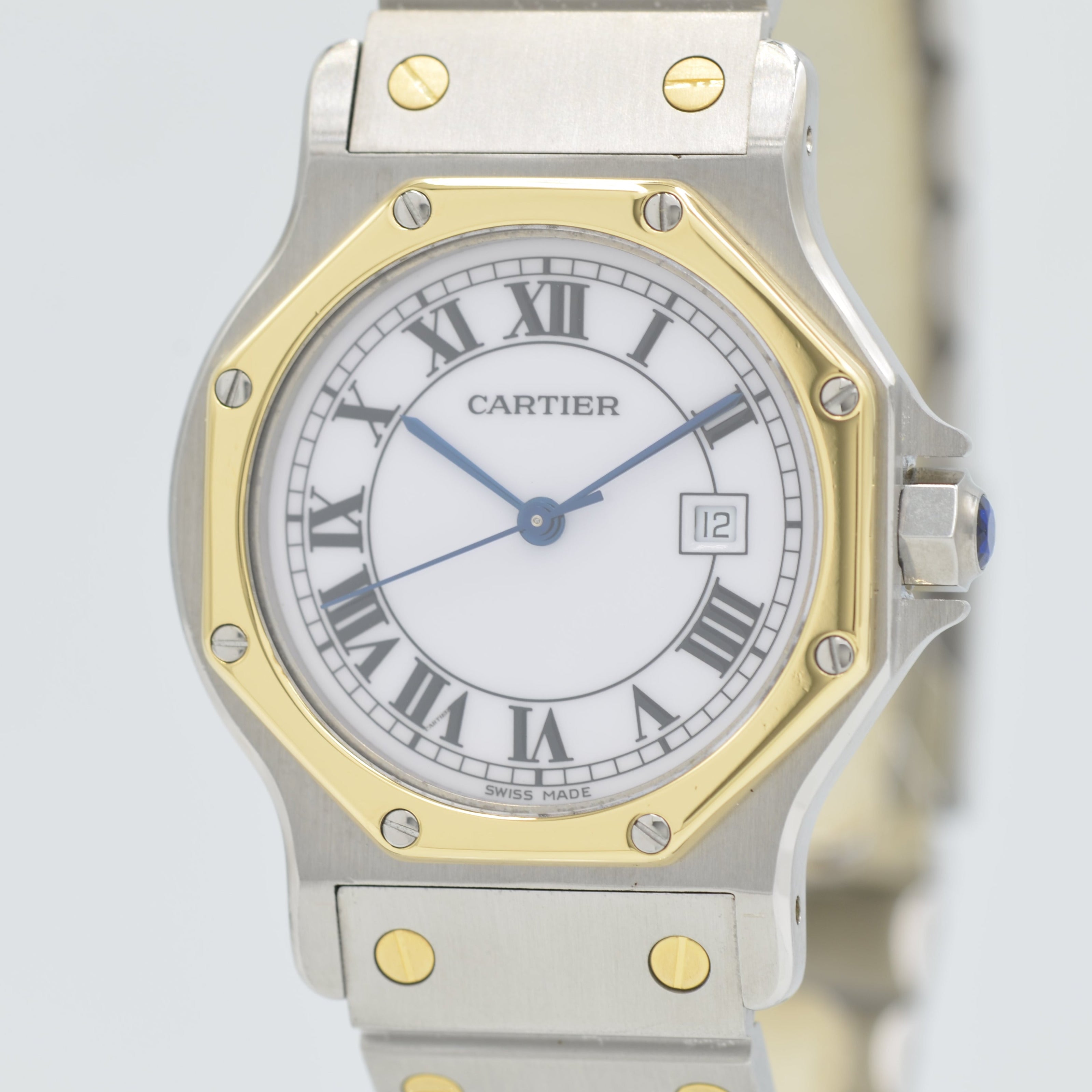 【Cartier】カルティエ<BR>サントスオクタゴン LM 18KYG×SS 自動巻き 国際保証書付き