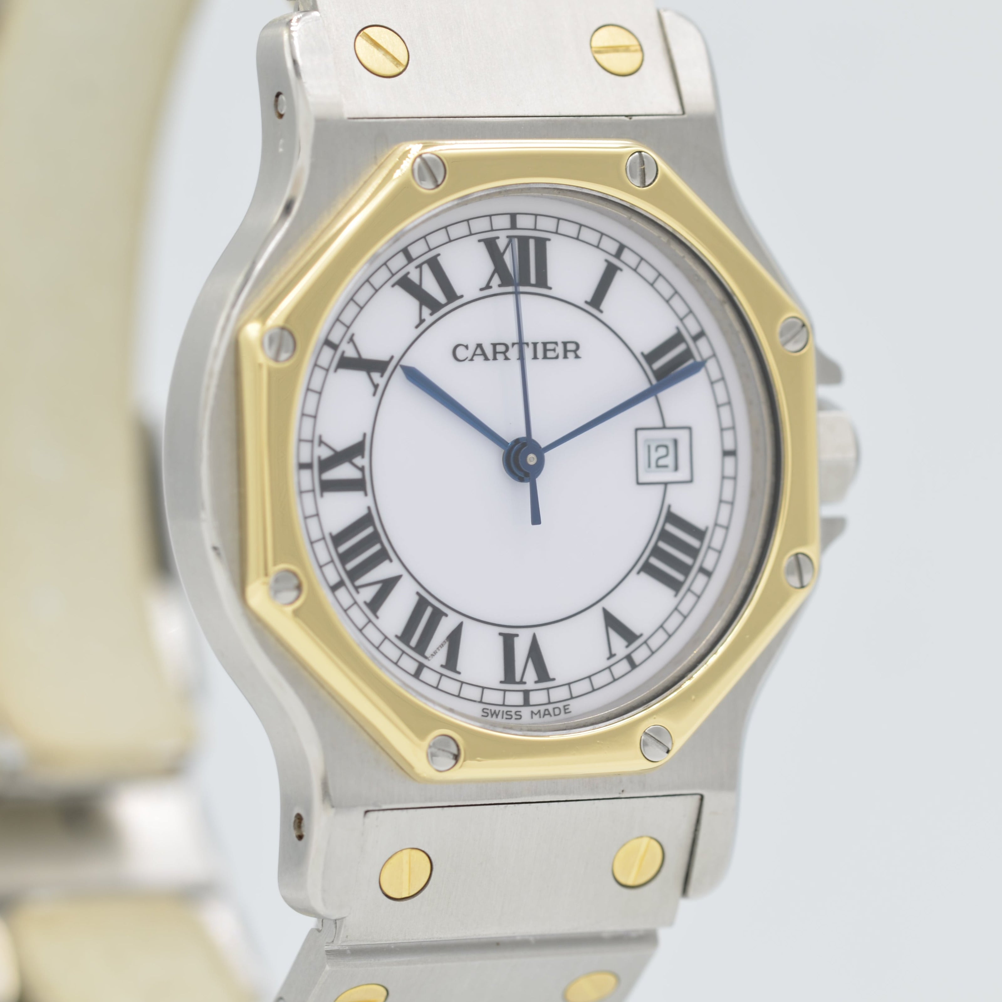 【Cartier】カルティエ<BR>サントスオクタゴン LM 18KYG×SS 自動巻き 国際保証書付き