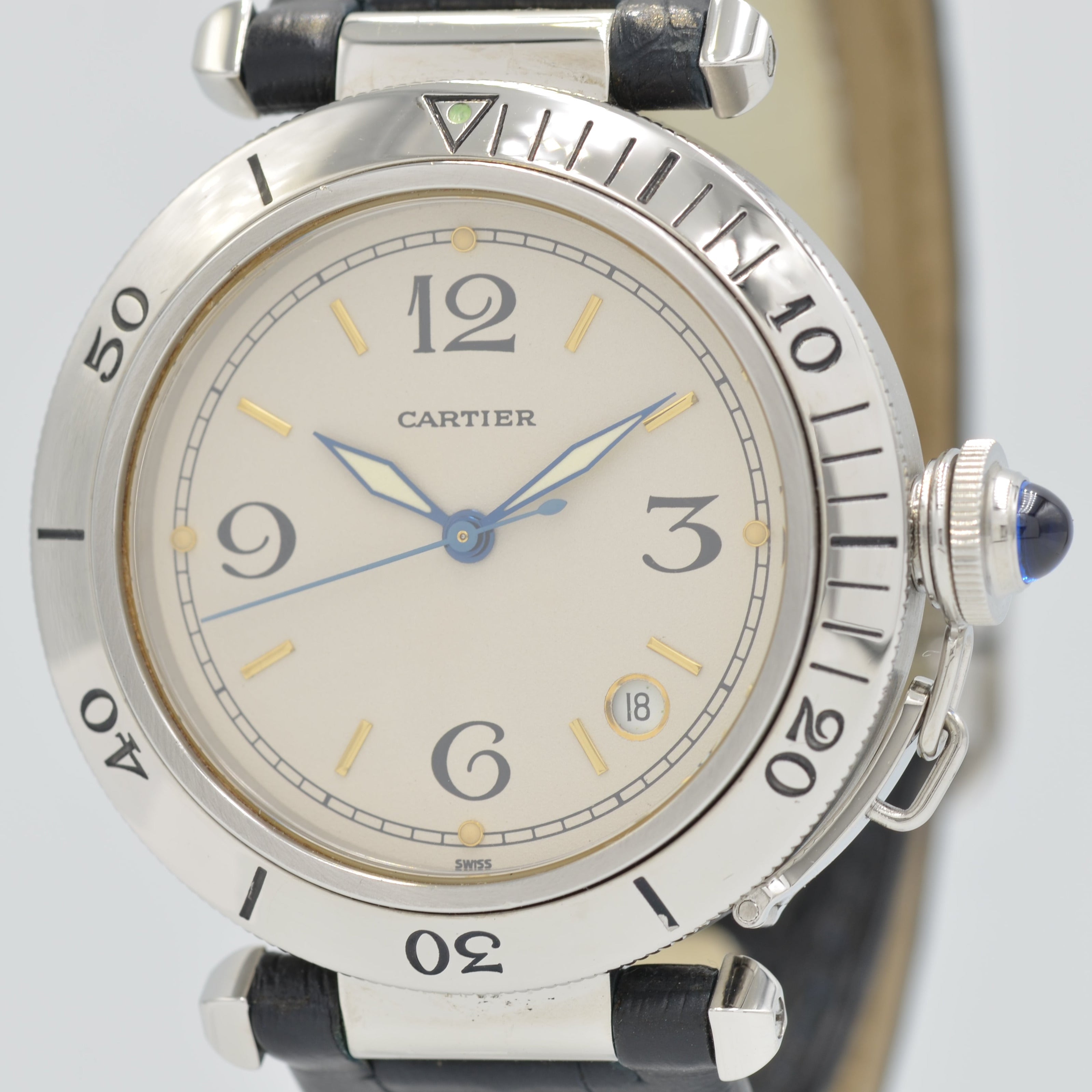 【Cartier】カルティエ<BR>パシャ C38外ベゼル Ivory 12･3･6･9