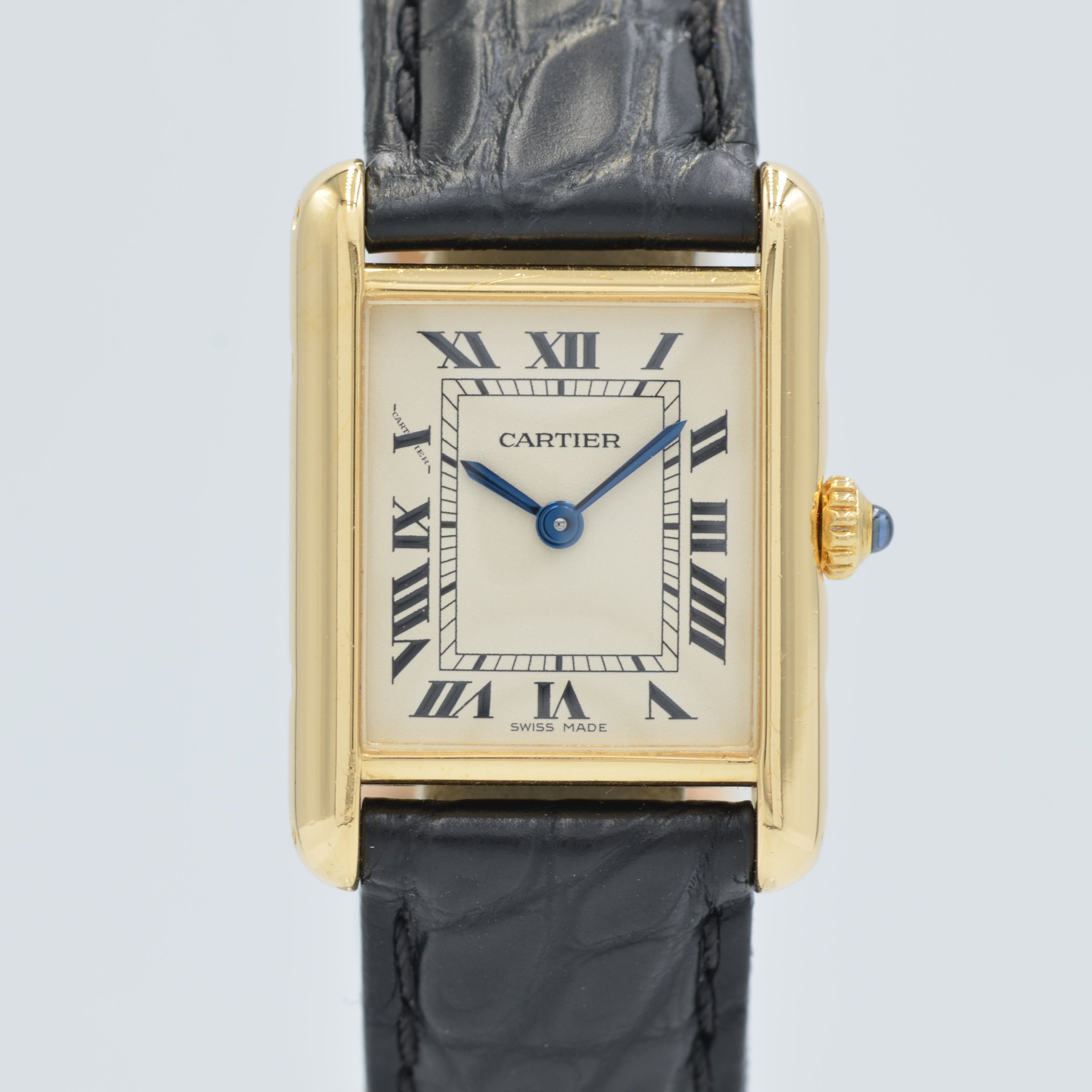 【Cartier】カルティエ<BR>タンクルイカルティエ SM 18KYG 純正18金Dバックル付き