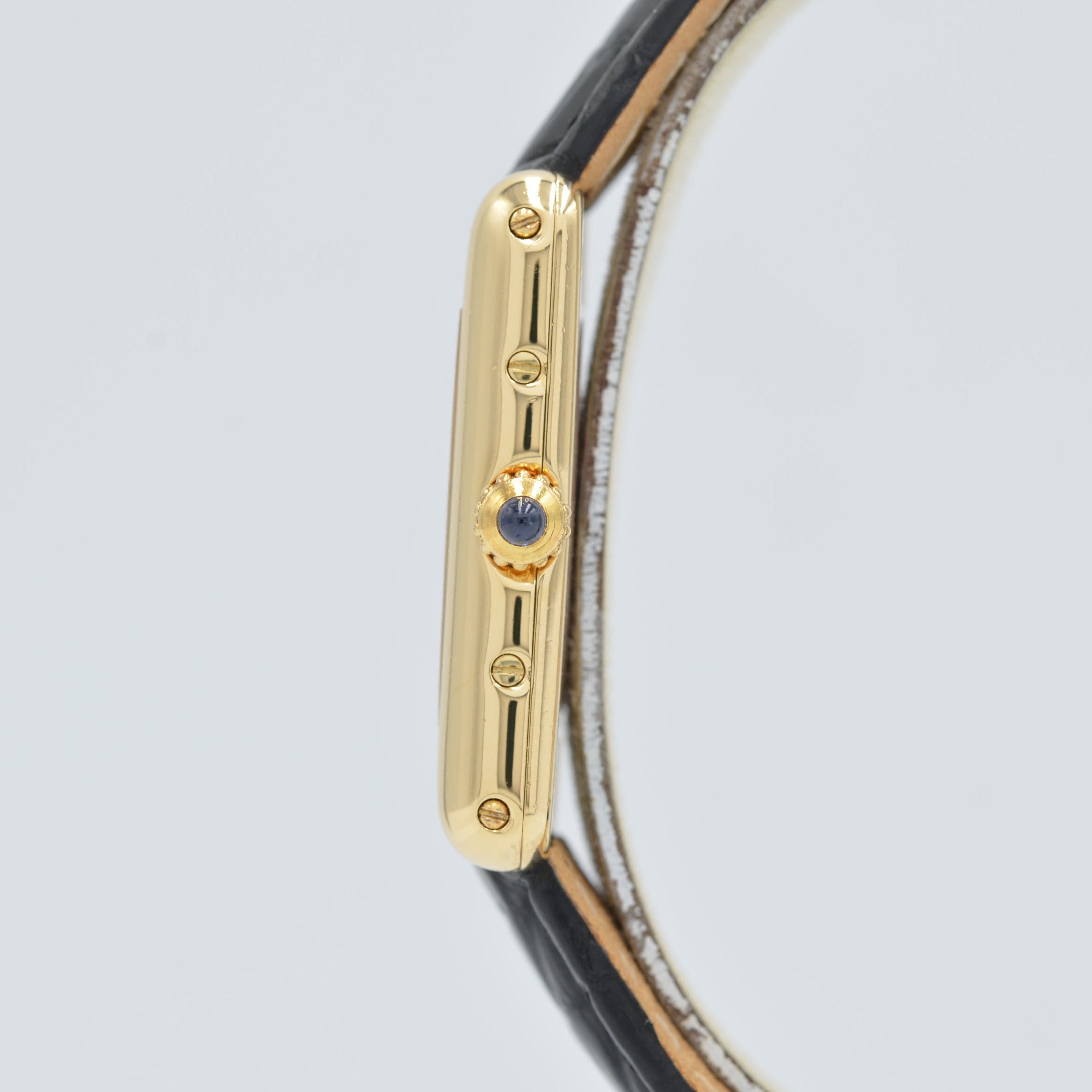 【Cartier】カルティエ<BR>タンクルイカルティエ SM 18KYG 純正18金Dバックル付き