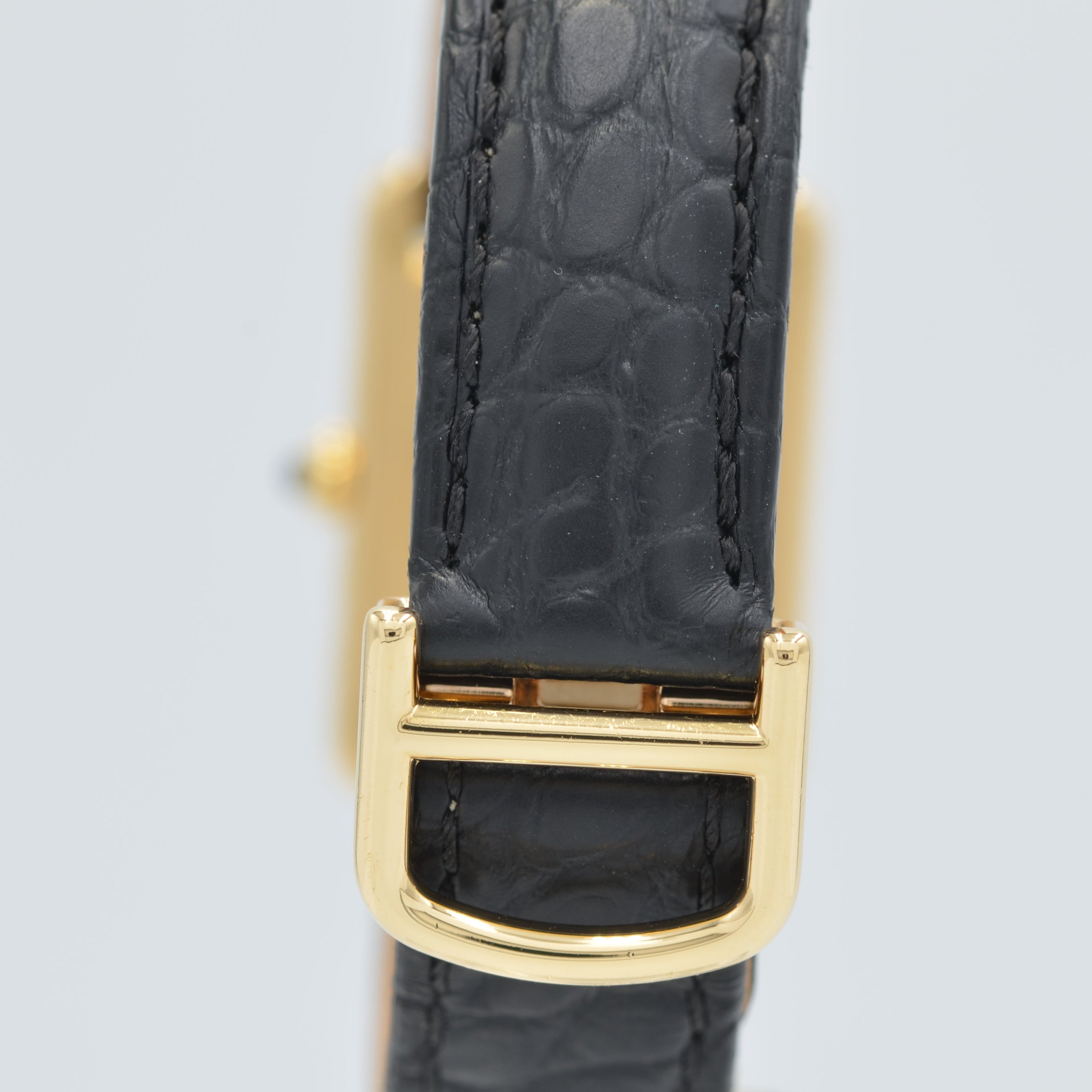 【Cartier】カルティエ<BR>タンクルイカルティエ SM 18KYG 純正18金Dバックル付き