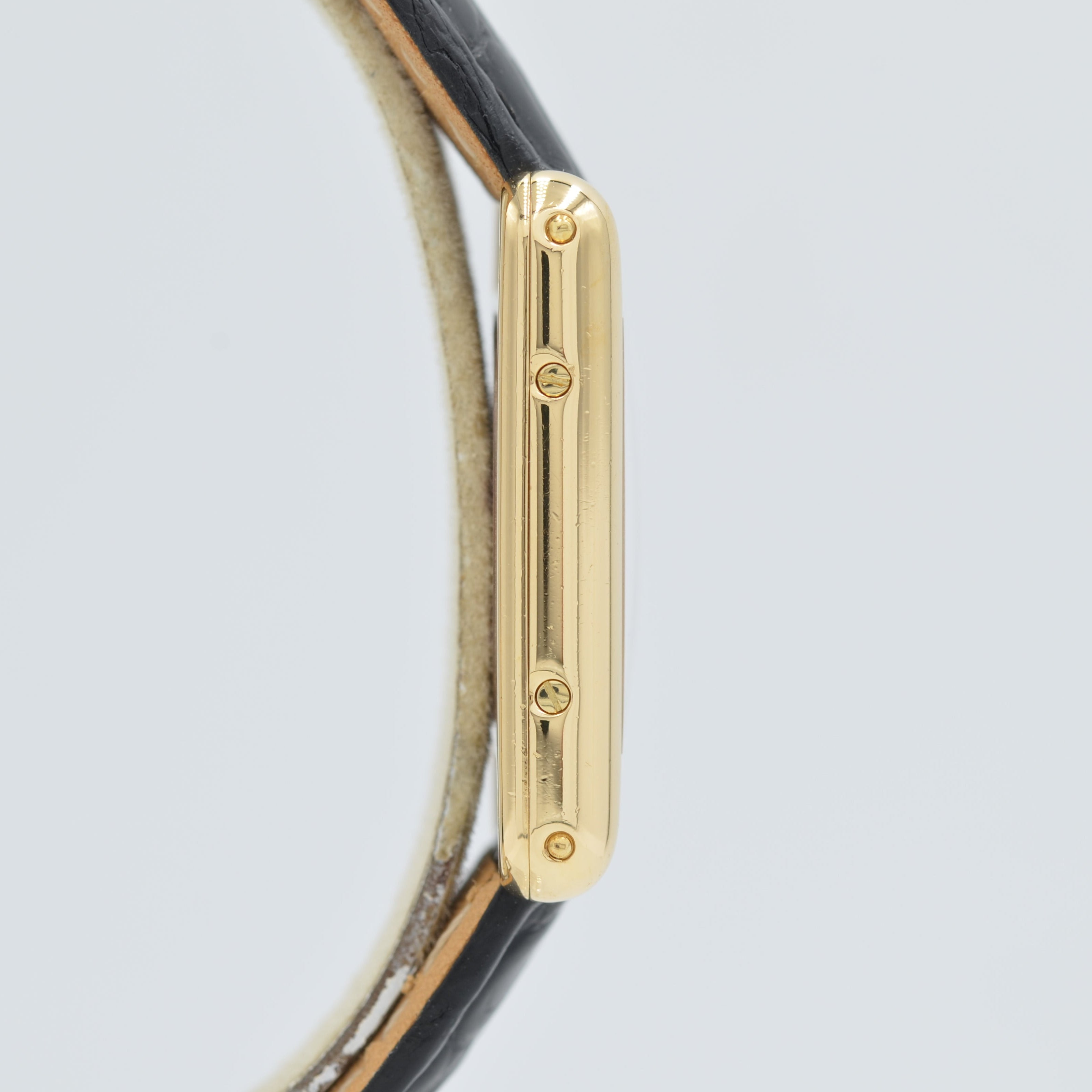 【Cartier】カルティエ<BR>タンクルイカルティエ SM 18KYG 純正18金Dバックル付き