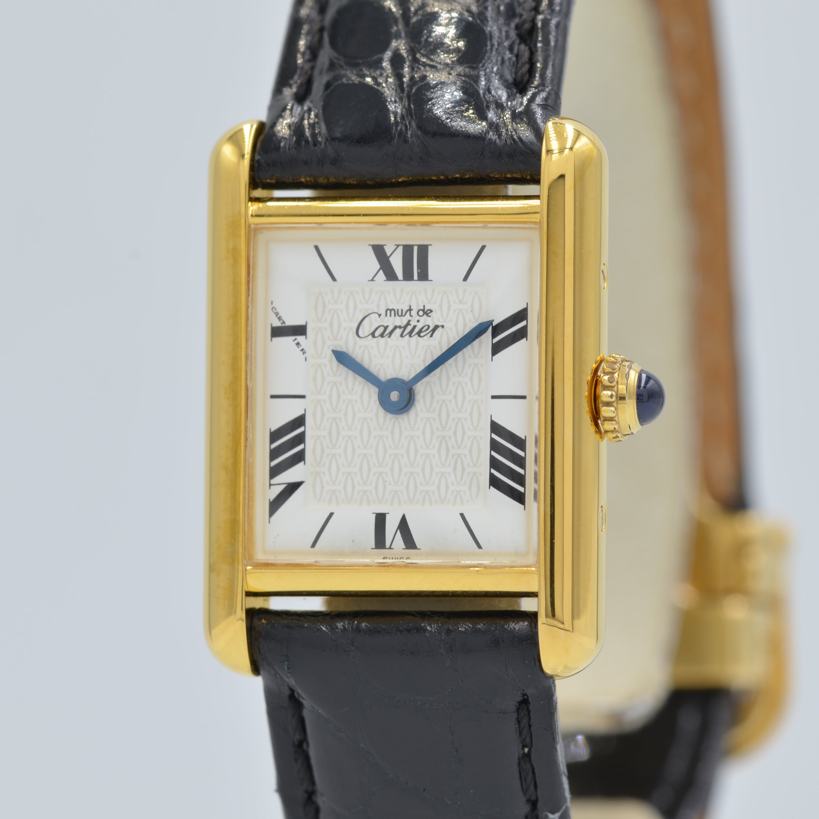 [Cartier] Cartier Must Tank SM Roman Dial with Genuine D Buckle