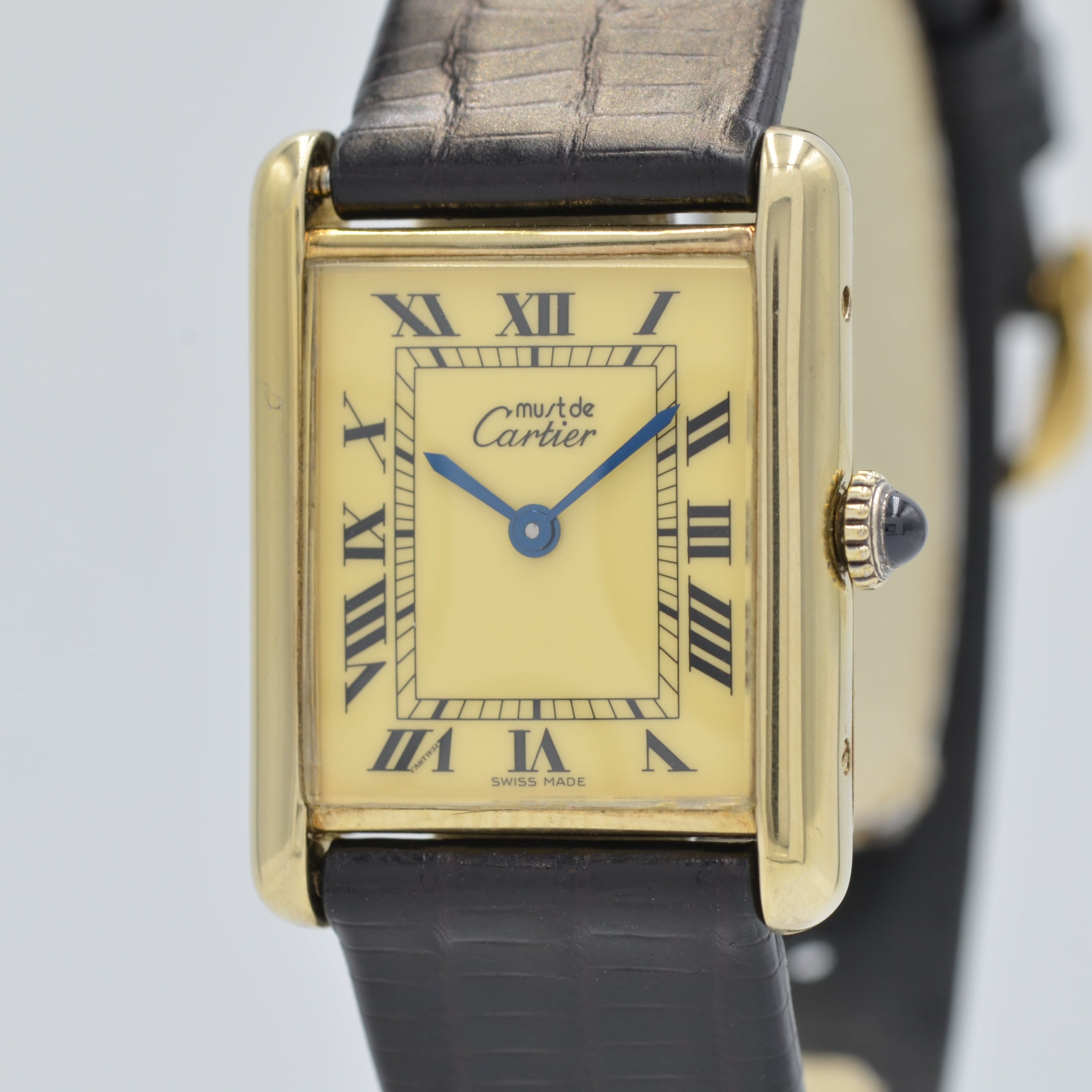 [Cartier] Cartier Must Tank LM Manual Winding Ivory Roman "SWISS MADE"