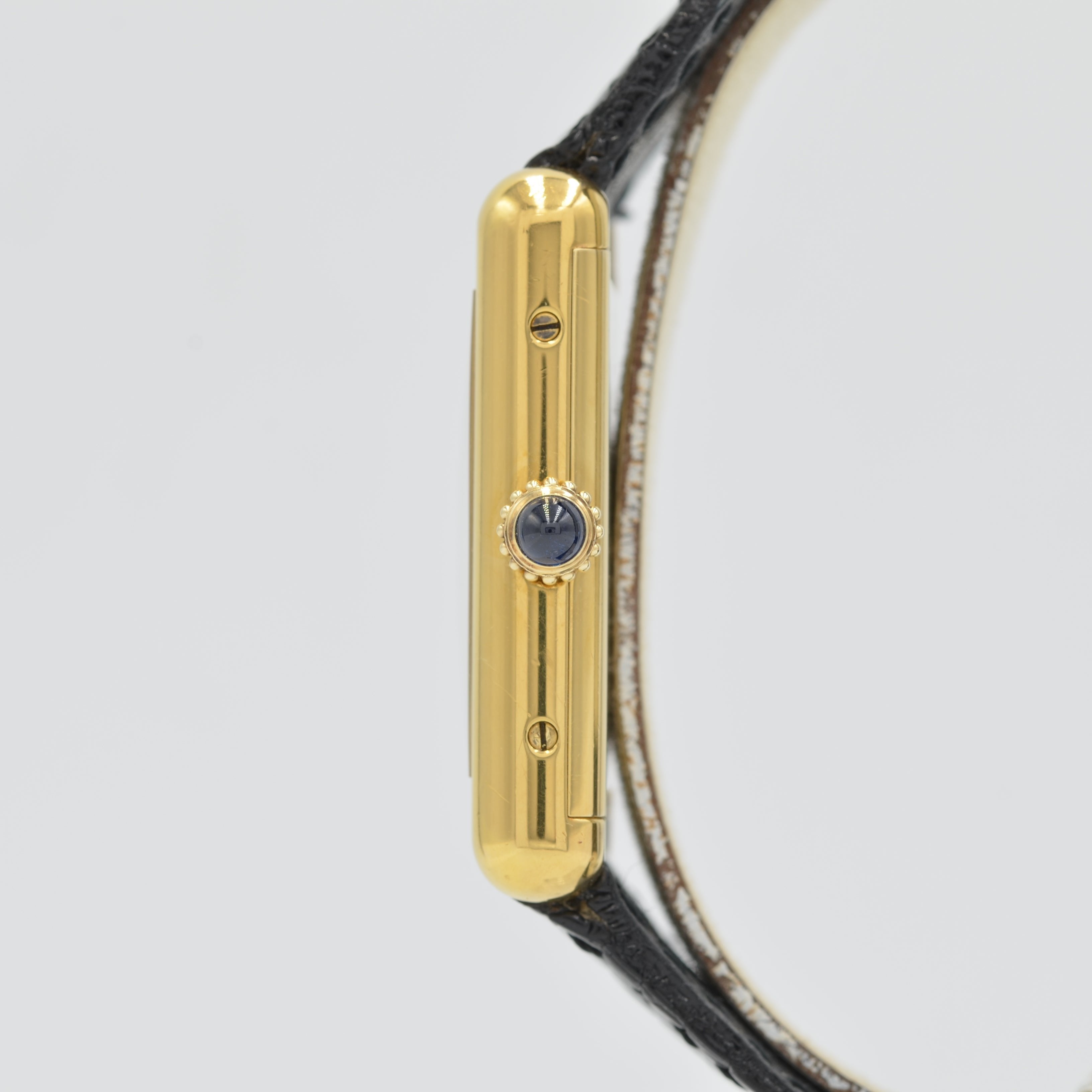 【Cartier】カルティエ<BR>マストタンク LM手巻きブラックローマ 付属品付き