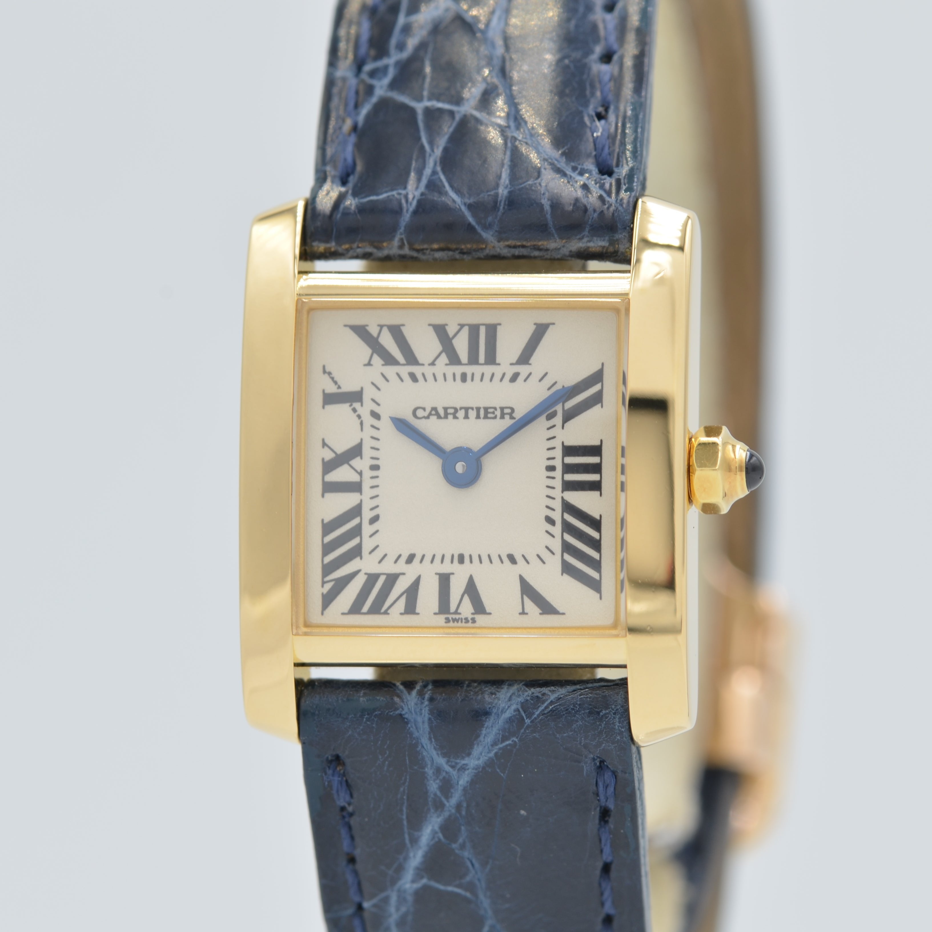 【Cartier】カルティエ<BR>タンクフランセーズ SM 18KYG 純正18金Dバックル付き