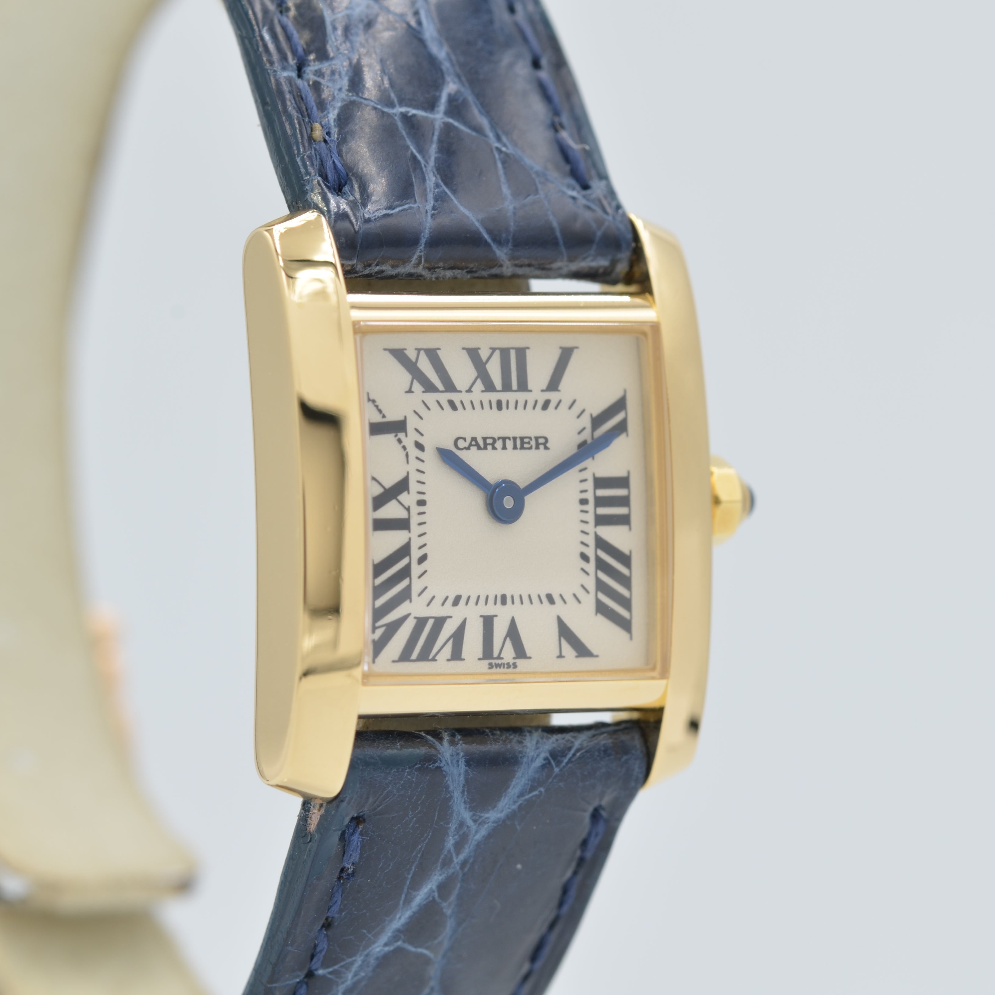 【Cartier】カルティエ<BR>タンクフランセーズ SM 18KYG 純正18金Dバックル付き