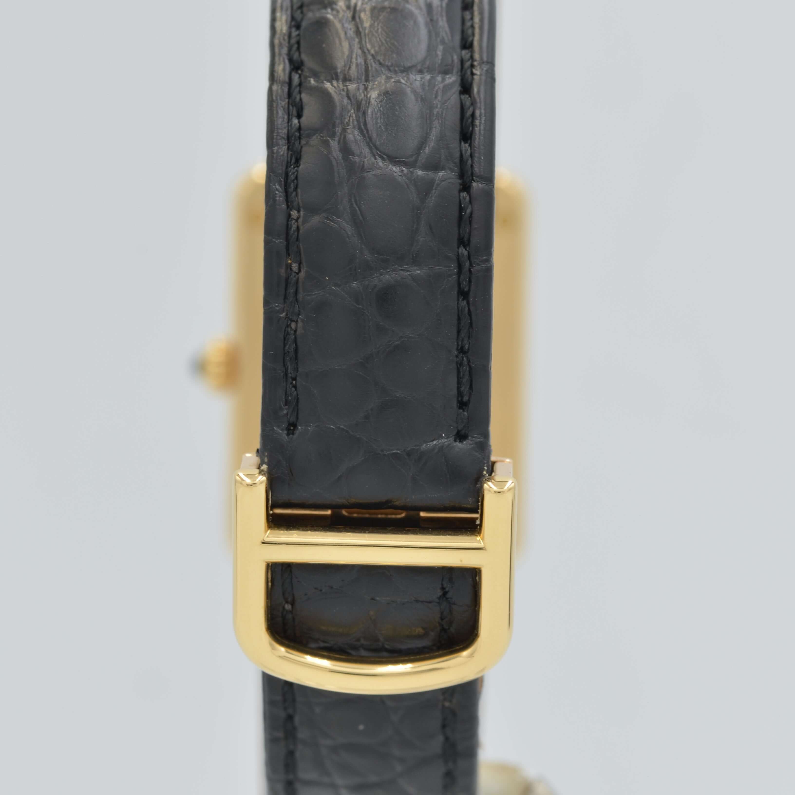 [Cartier] Cartier Tank Louis Cartier SM 18KYG Cartier repaired with genuine 18k gold D buckle