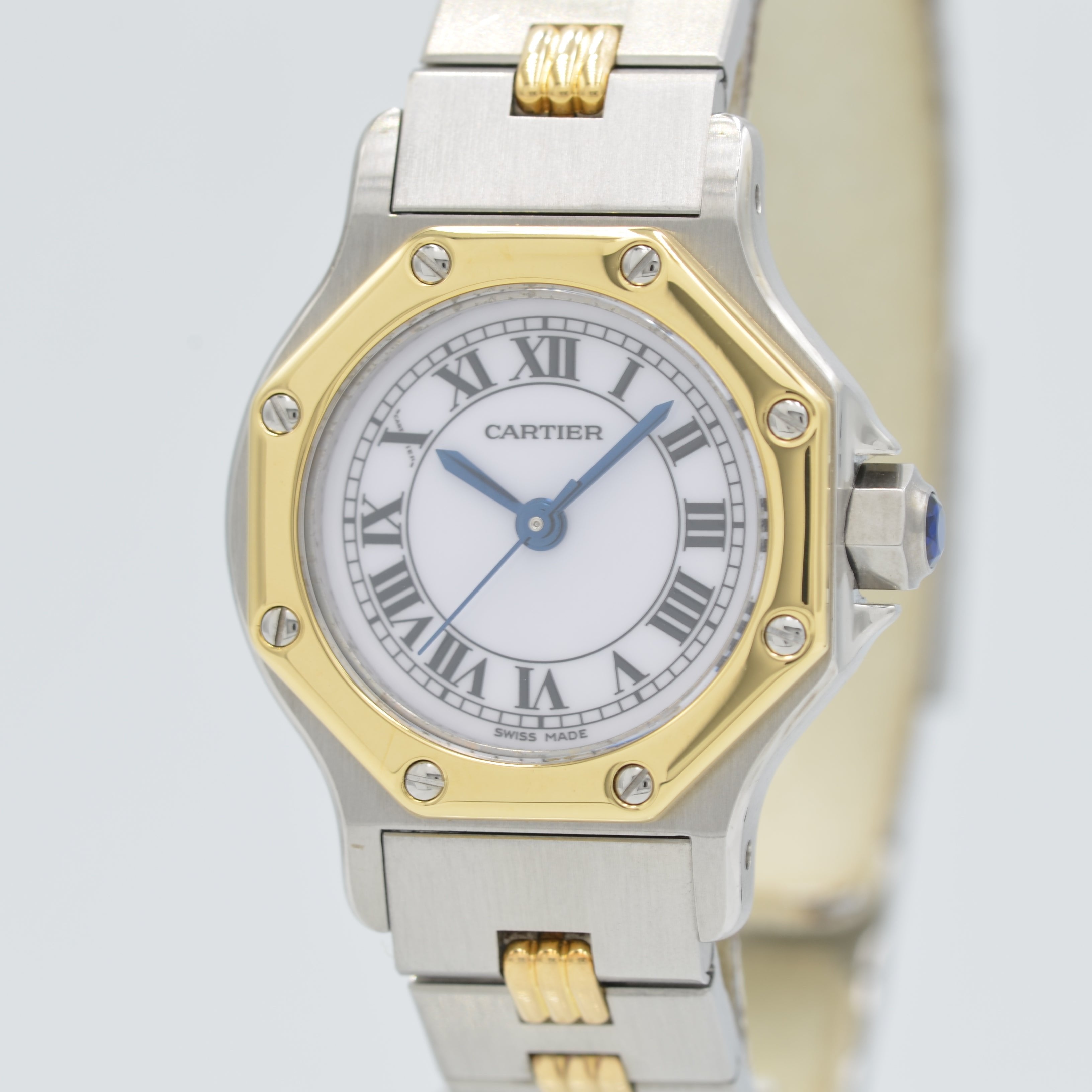 [Cartier] Cartier Santos Octagon SM Godron Bracelet 18KYG x SS Comes with a lifetime warranty Cartier repaired