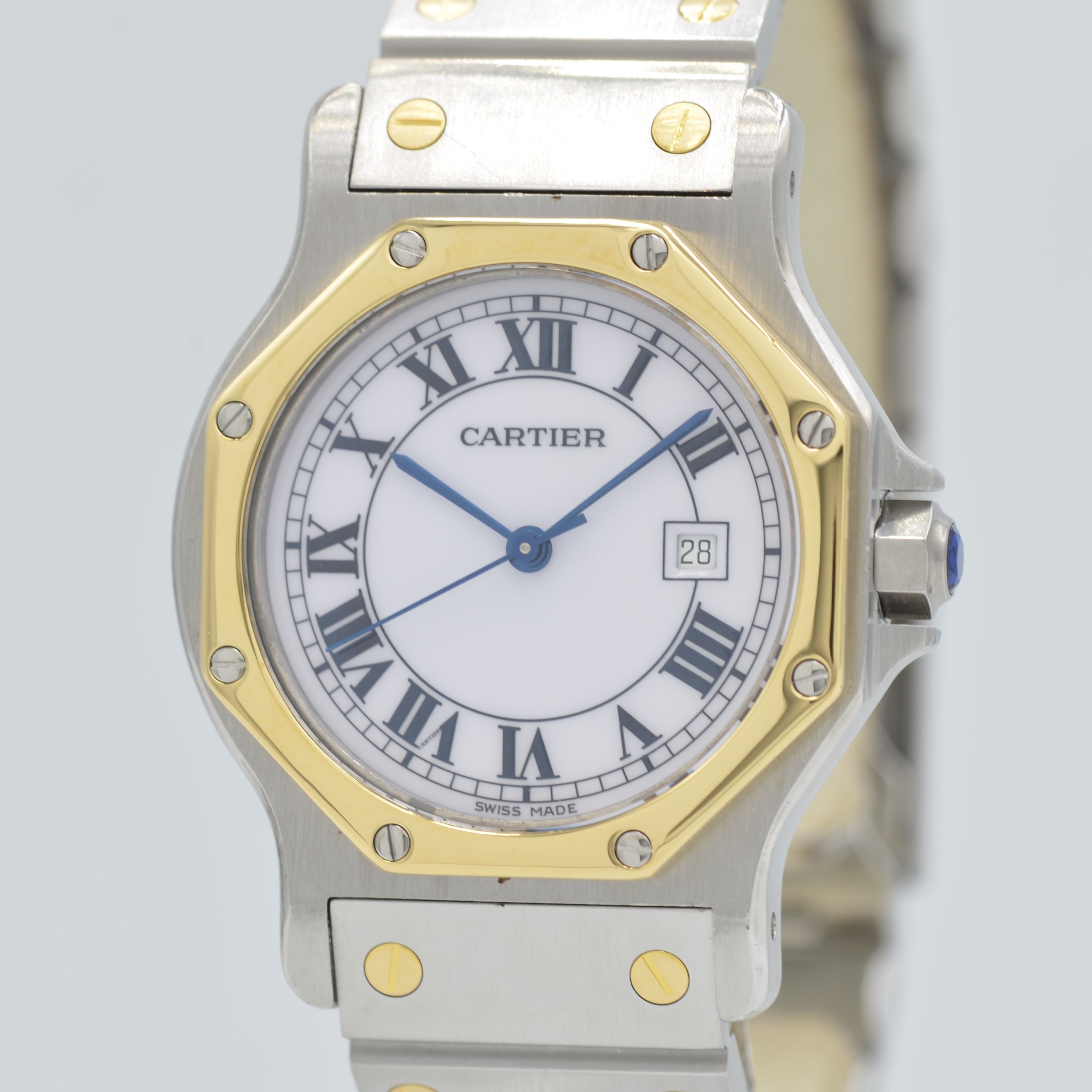 【Cartier】カルティエ<BR>サントスオクタゴン LM 18KYG×SS 永久保証書付き カルティエ修理済み