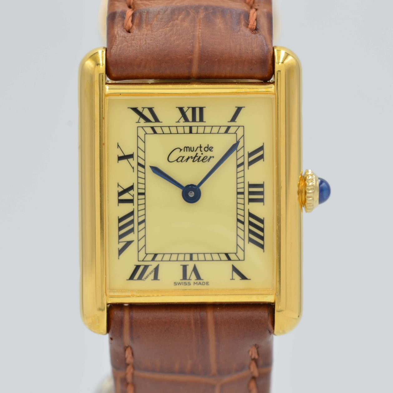 Cartier】カルティエマストタンク LM手巻きアイボリーローマ永久保証書付き 