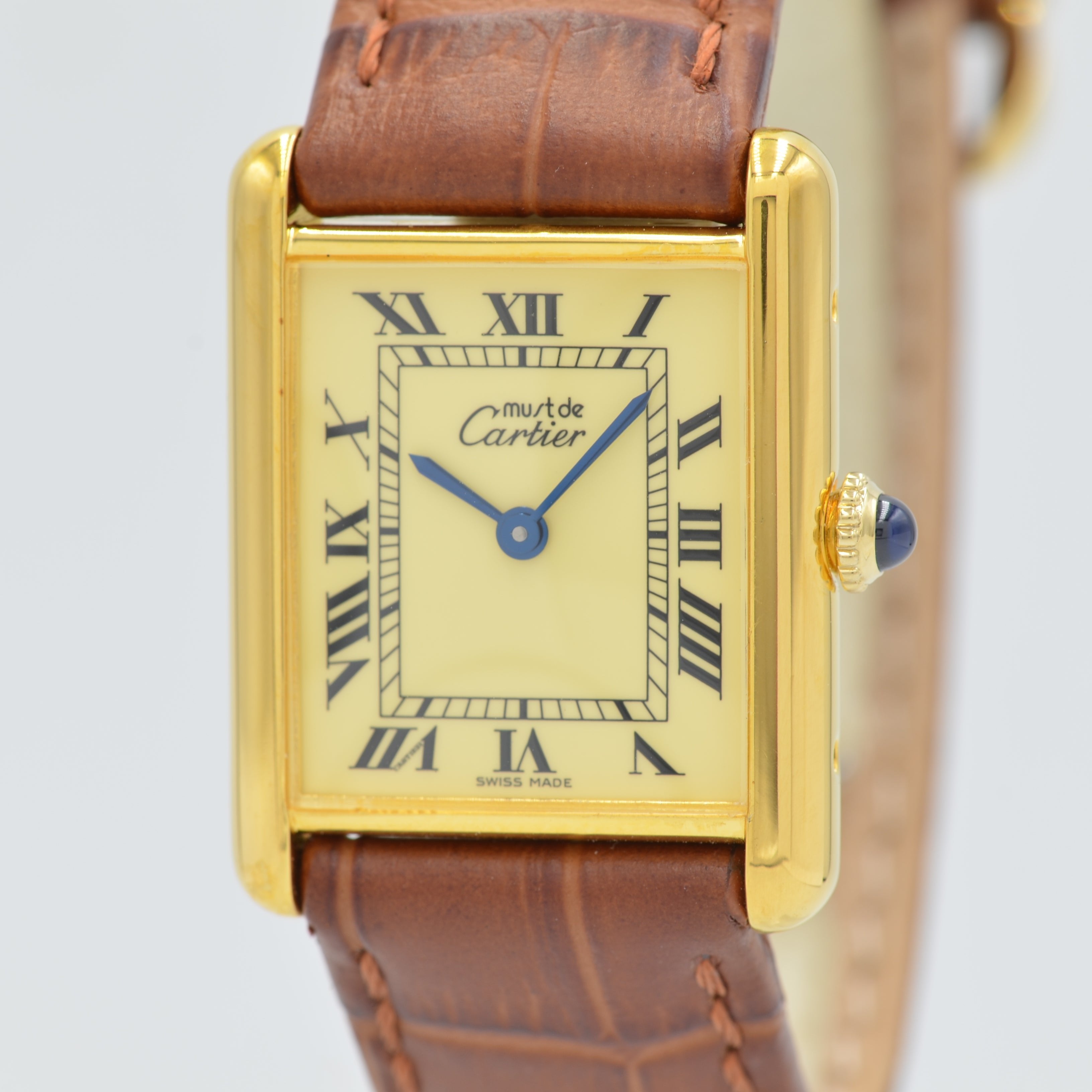 [Cartier] Cartier Must Tank LM Manual Winding Ivory Roman Permanent Warranty Included