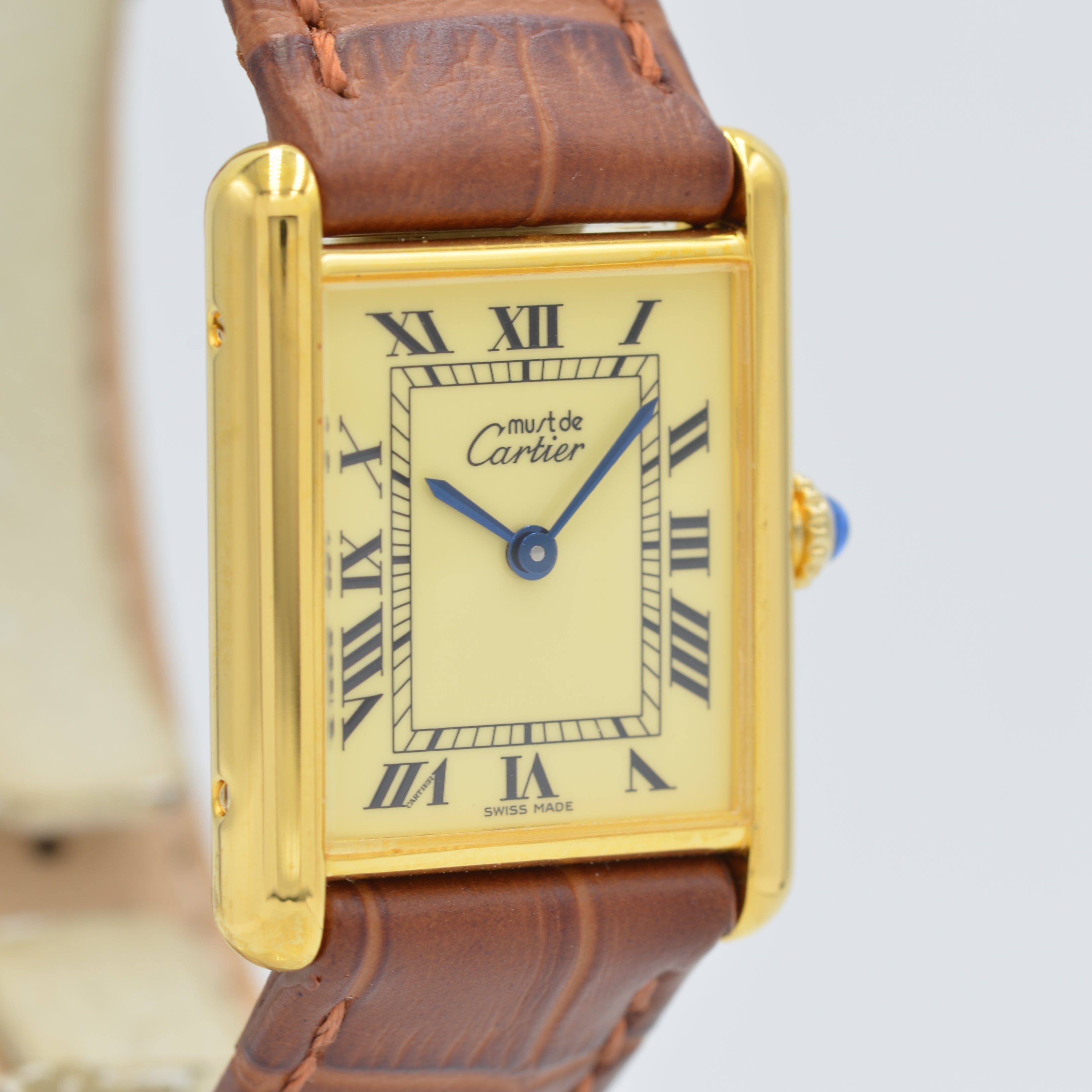 [Cartier] Cartier Must Tank LM Manual Winding Ivory Roman Permanent Warranty Included