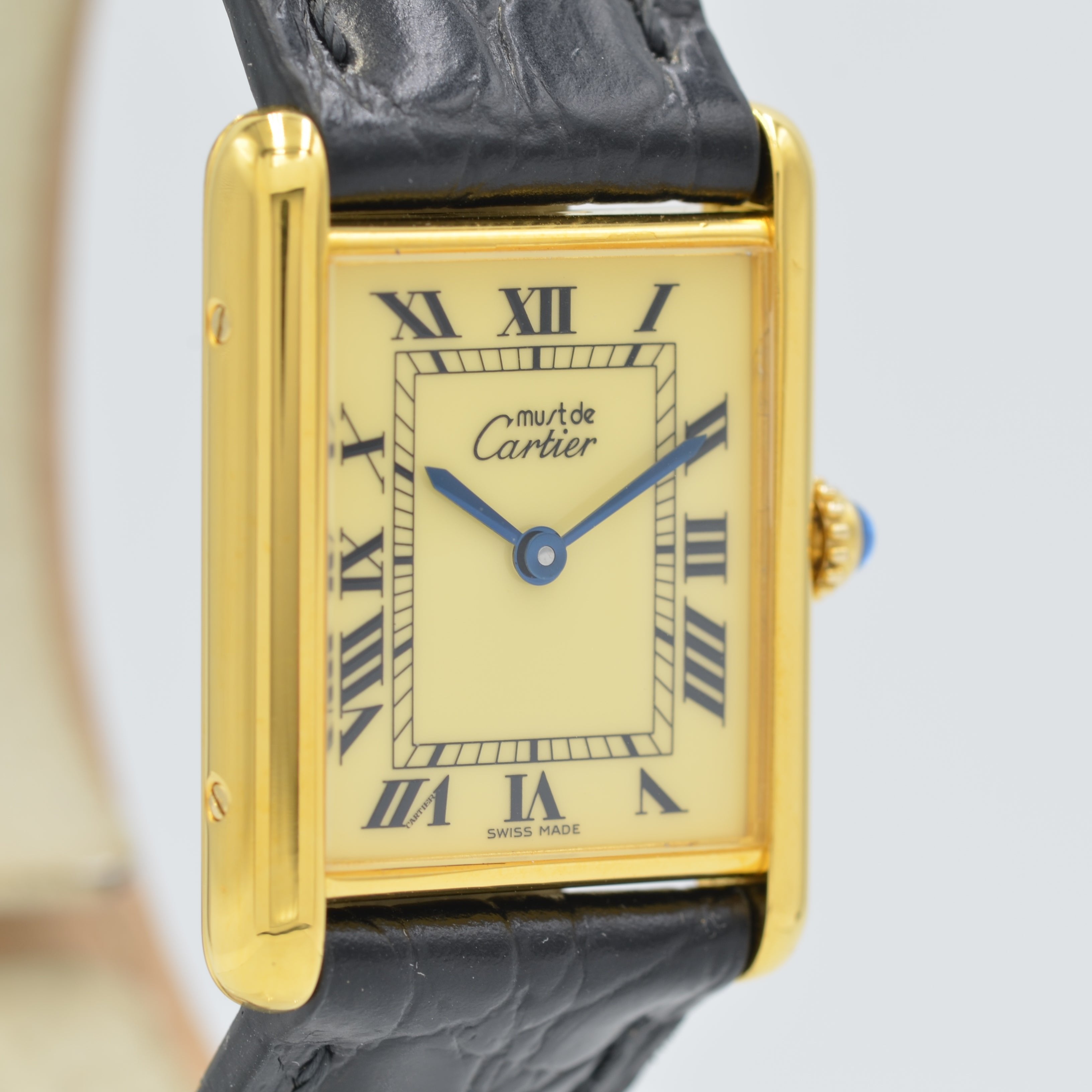 [Cartier] Cartier Must Tank LM Ivory Roma QZ with genuine buckle