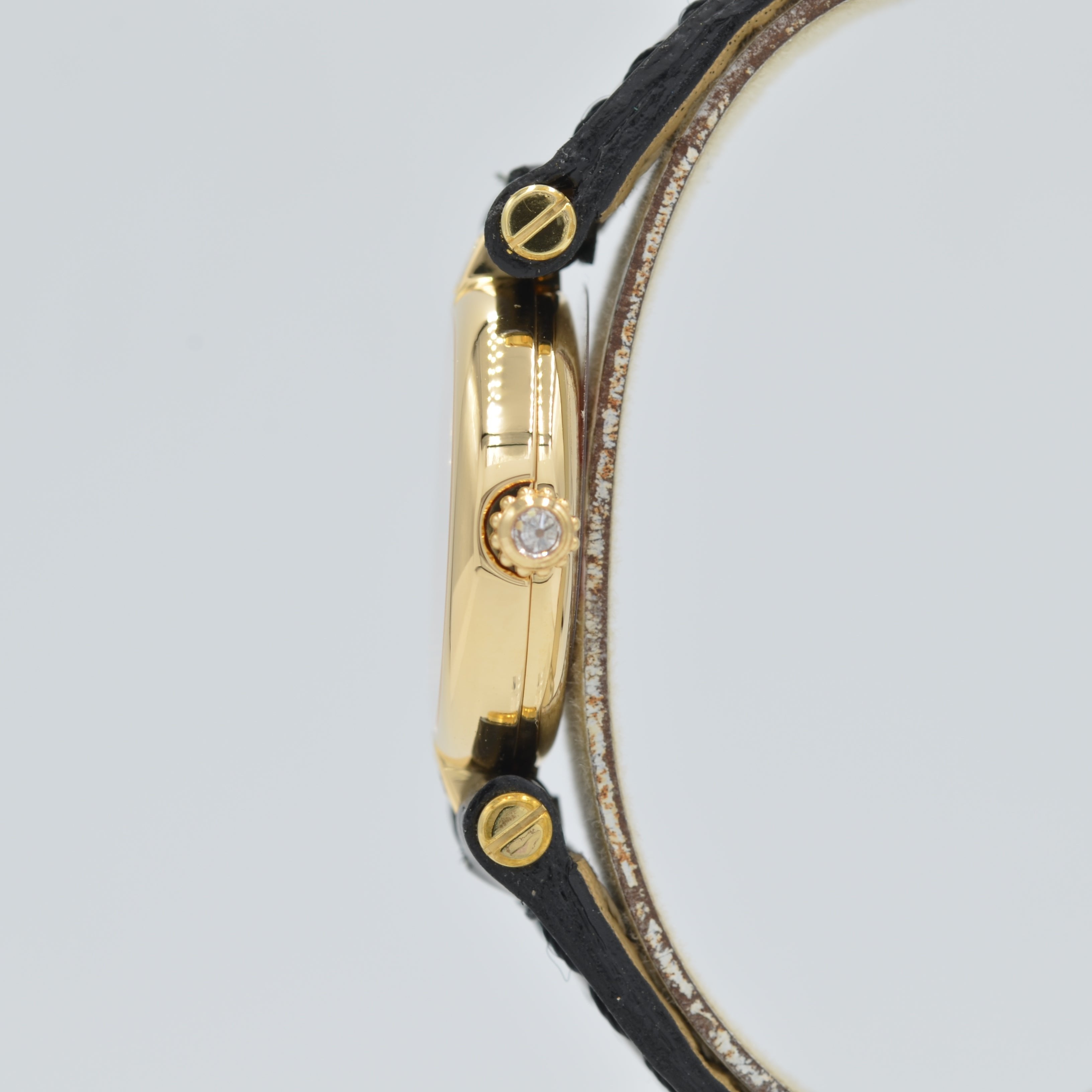 [Cartier] Cartier<br> Mini Vendome 18KYG 3PDiamonds MOPdial<br> Comes with genuine 18k gold D-buckle