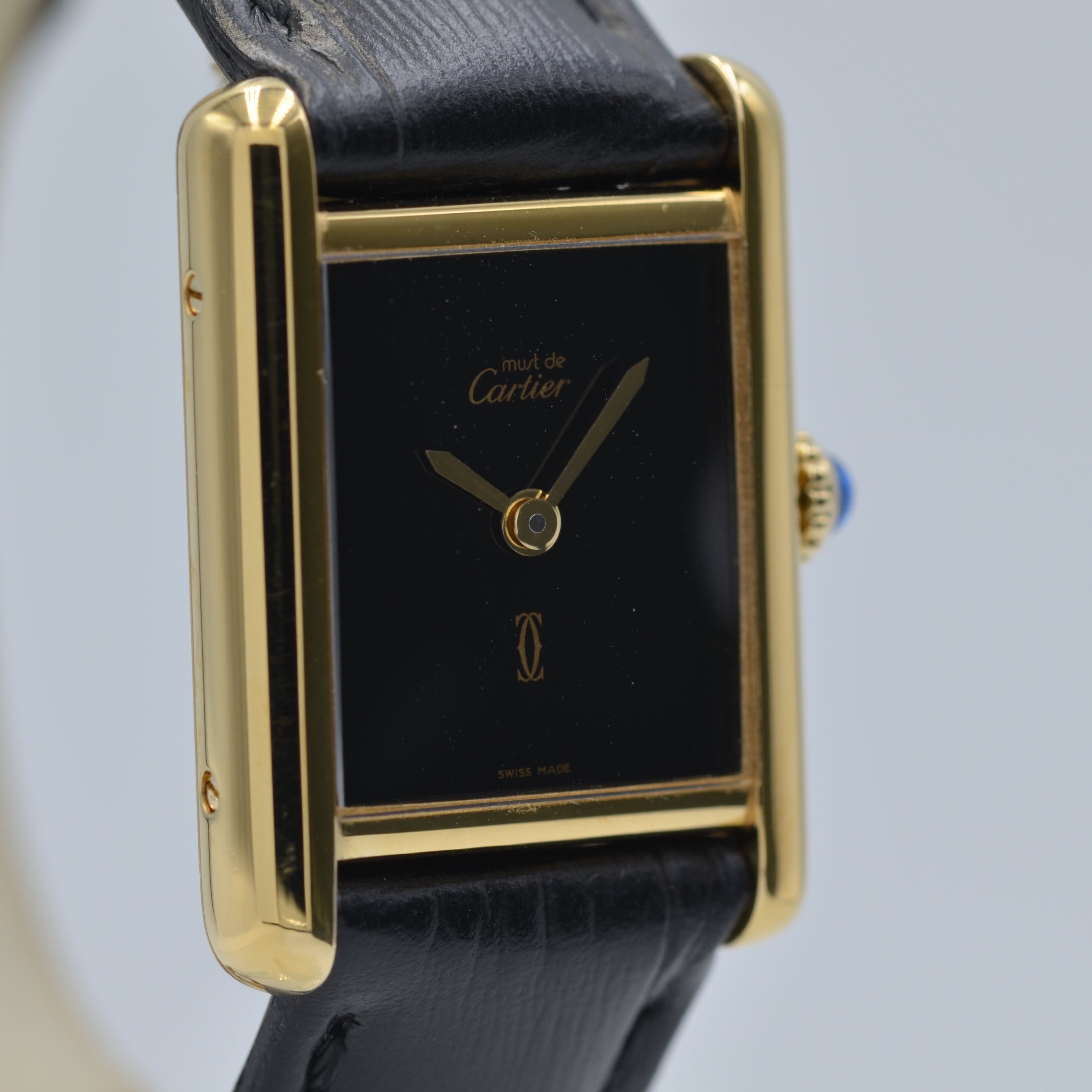 【Cartier】カルティエ<BR> マストタンク SMオニキス 永久保証書付き