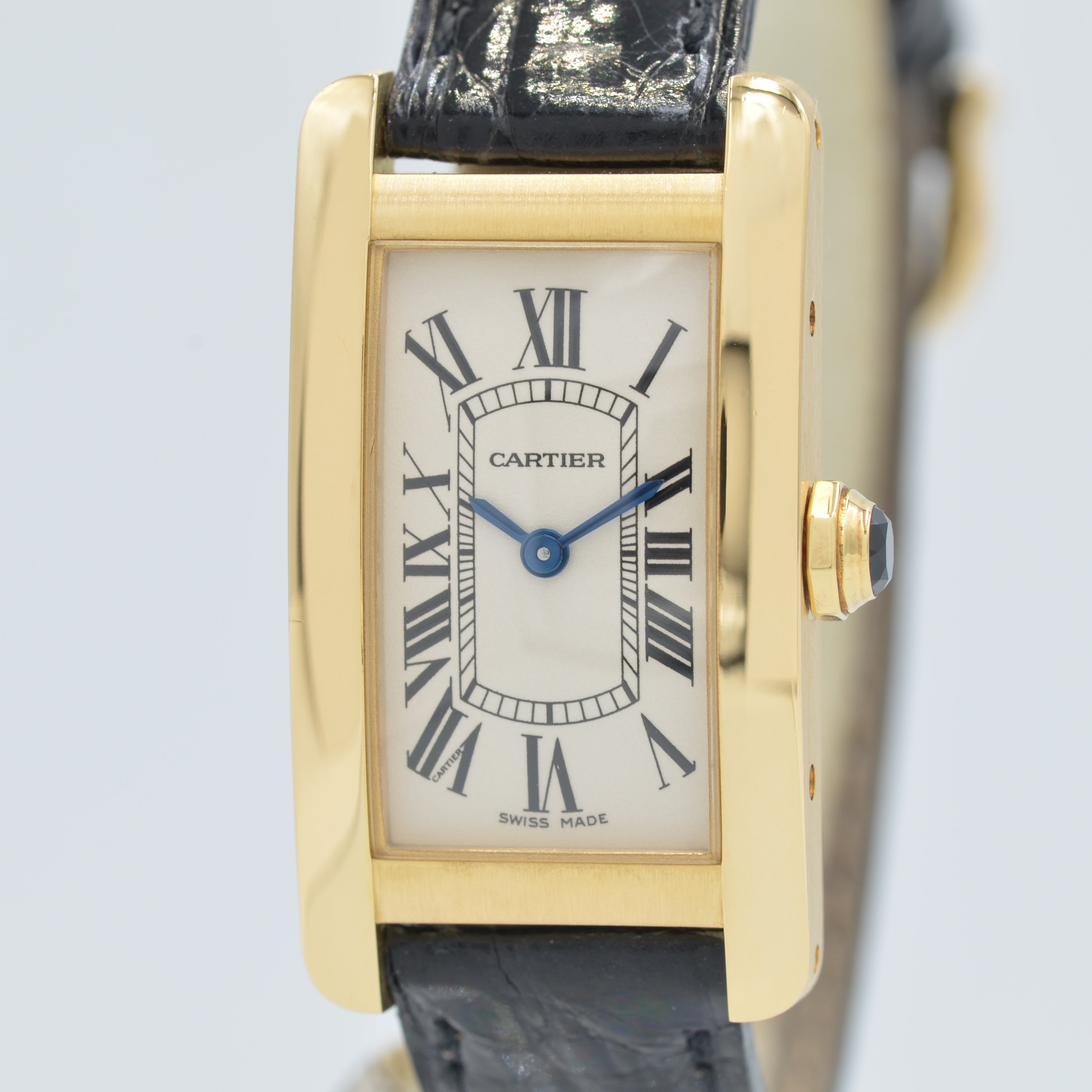 【Cartier】カルティエ<BR>タンクアメリカン SM18KYG 付属品付き