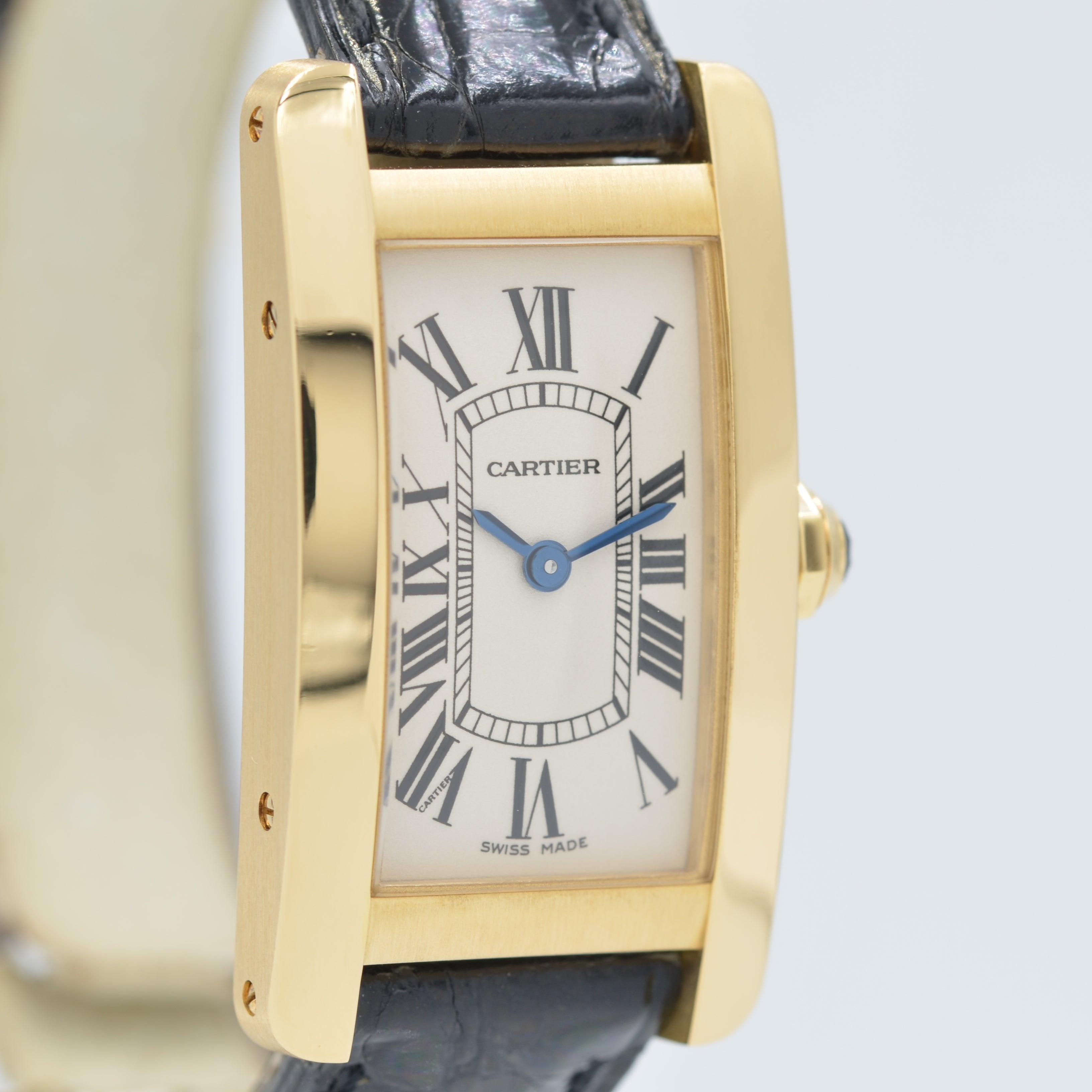 【Cartier】カルティエ<BR>タンクアメリカン SM18KYG 付属品付き