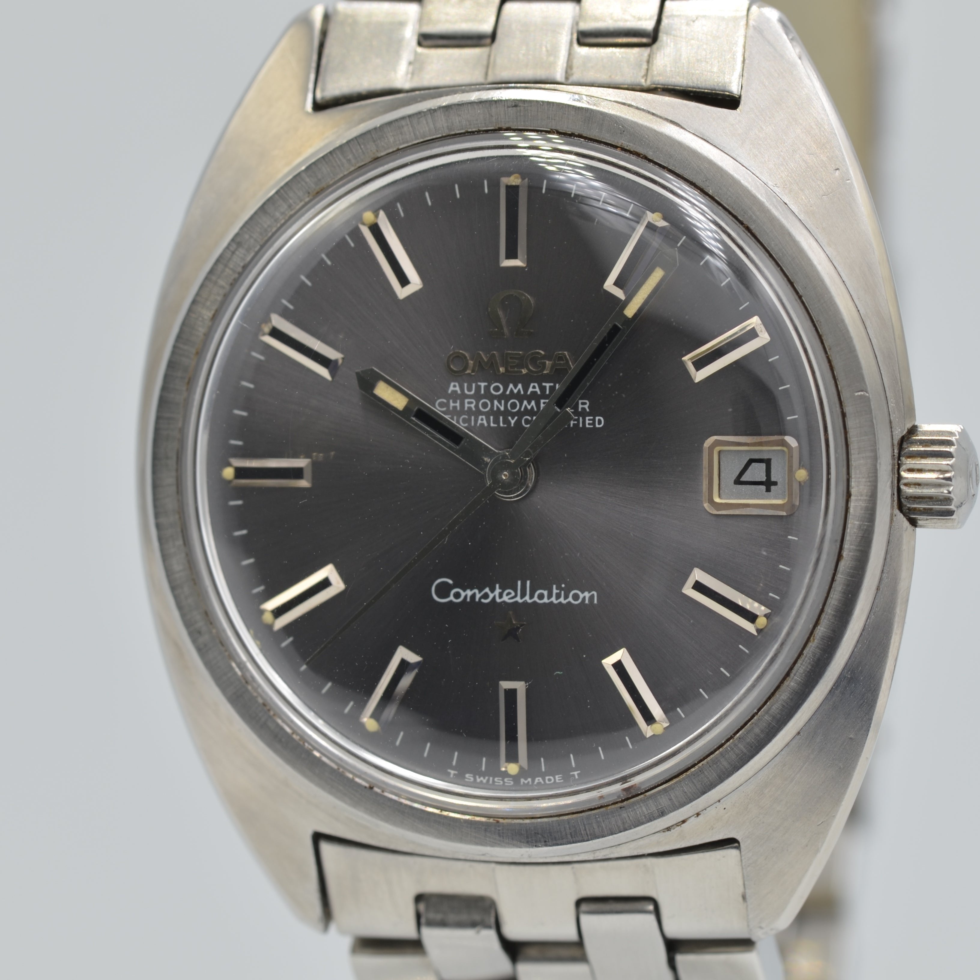 [OMEGA] Omega Constellation Date C Line Greydial with original box