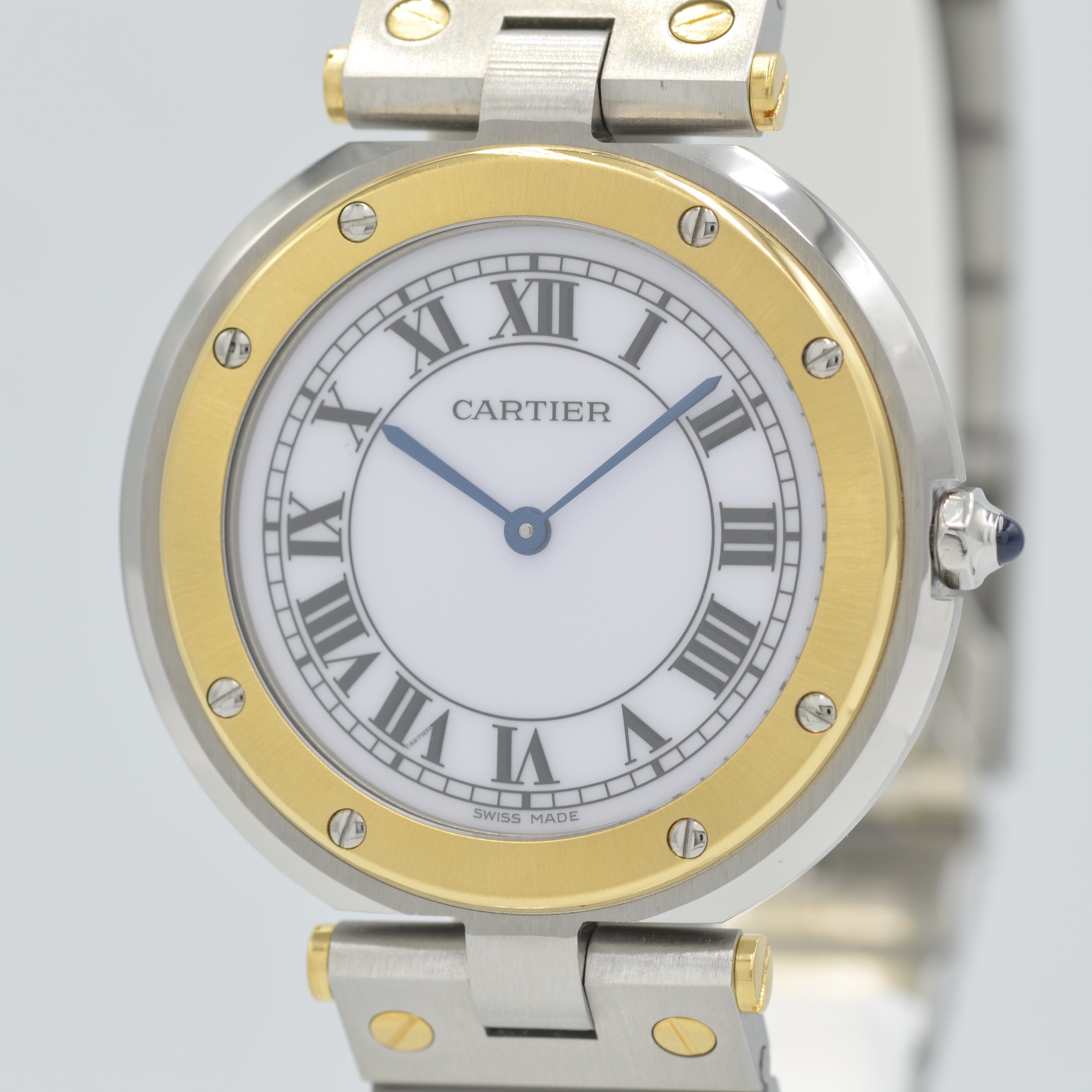 【Cartier】カルティエ<BR>サントスヴァンドーム LM 18KYG×SS 永久保証書付き