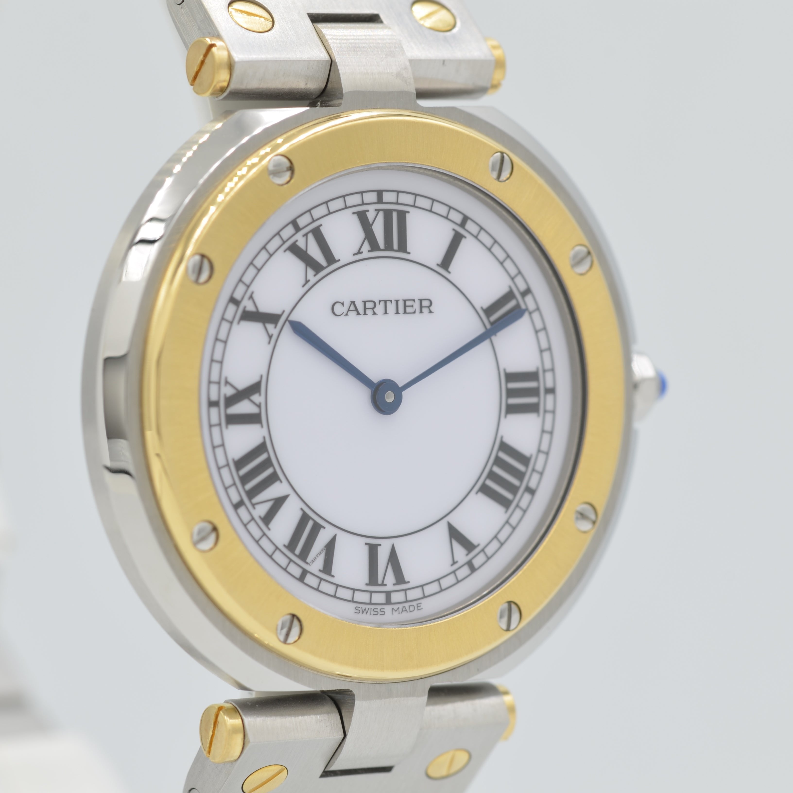 【Cartier】カルティエ<BR>サントスヴァンドーム LM 18KYG×SS 永久保証書付き