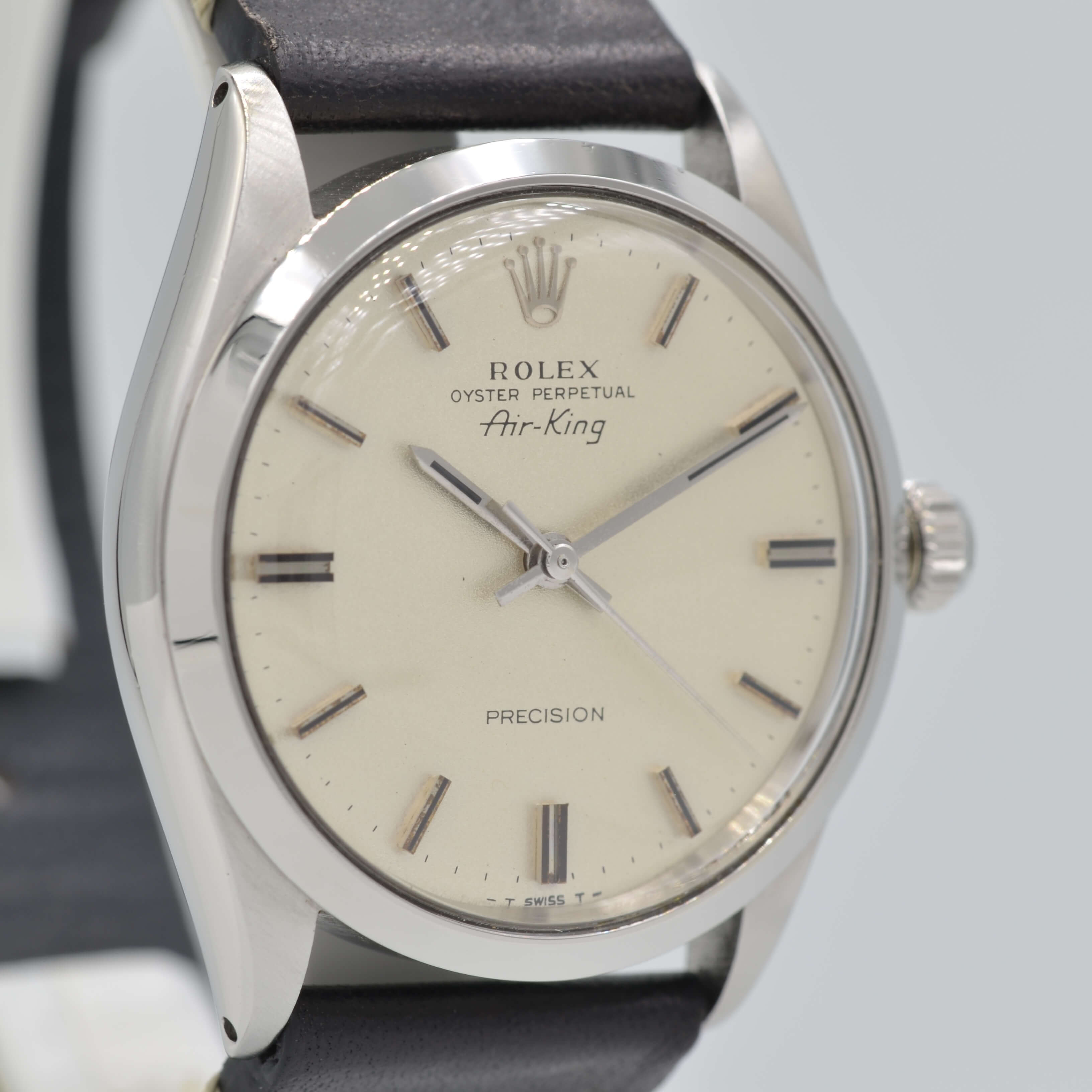 【ROLEX】ロレックス<BR>エアキング Ref.5500 Silver 梨地仕上げ 純正尾錠付き