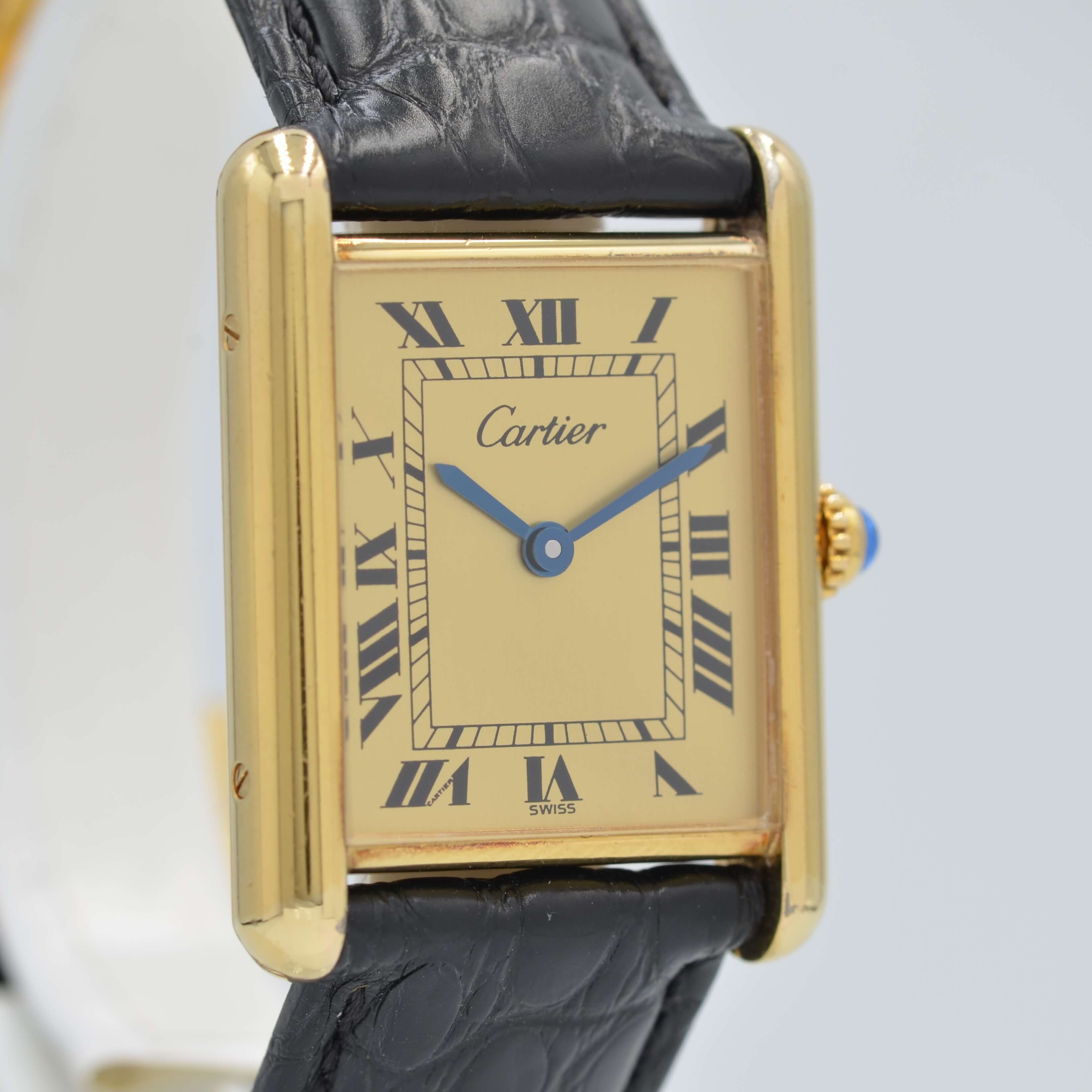 [Cartier] Cartier Must Tank LM Champagne Roma QZ with genuine D-buckle