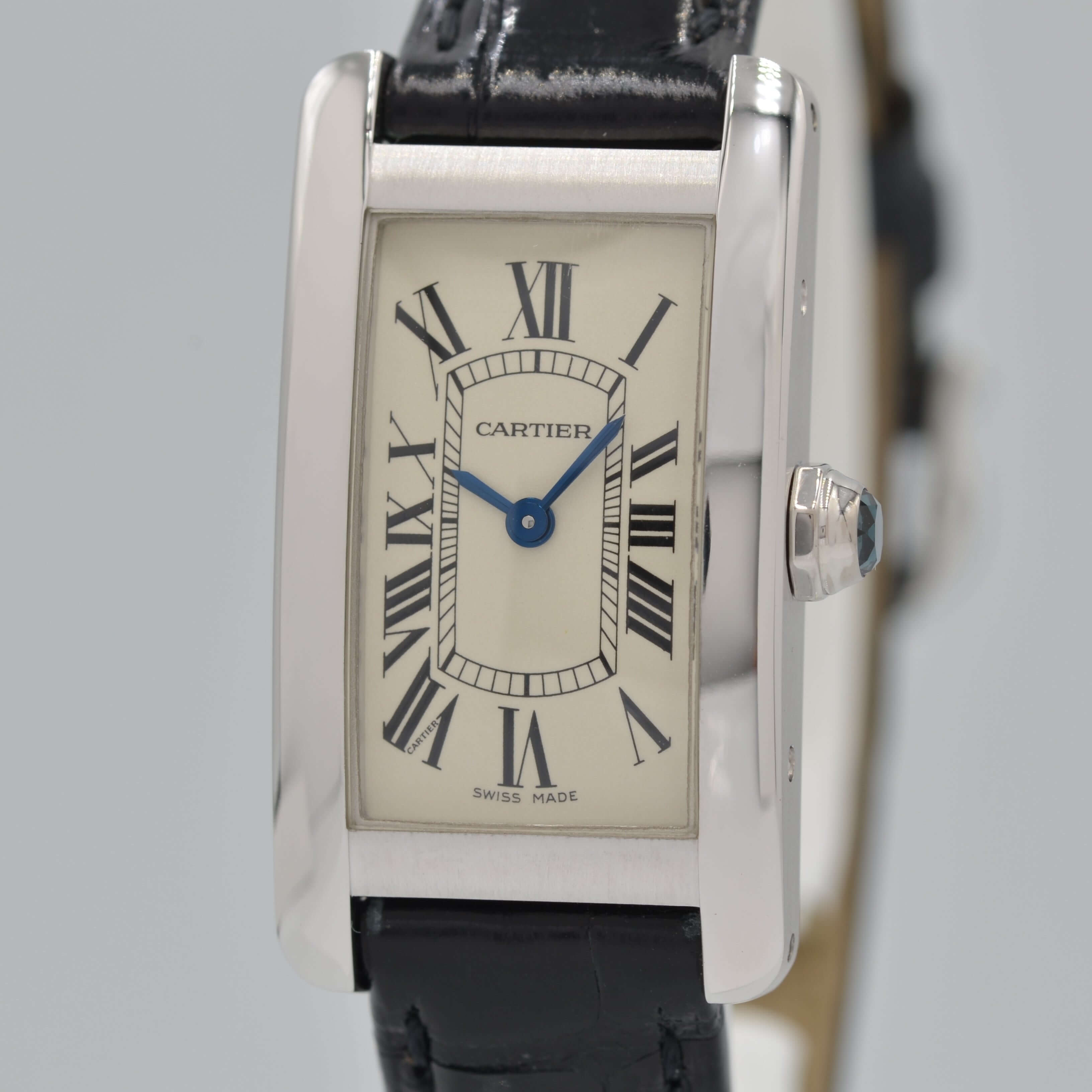 【Cartier】カルティエ<BR>タンクアメリカン SM 18KWG 純正18KWG尾錠付き