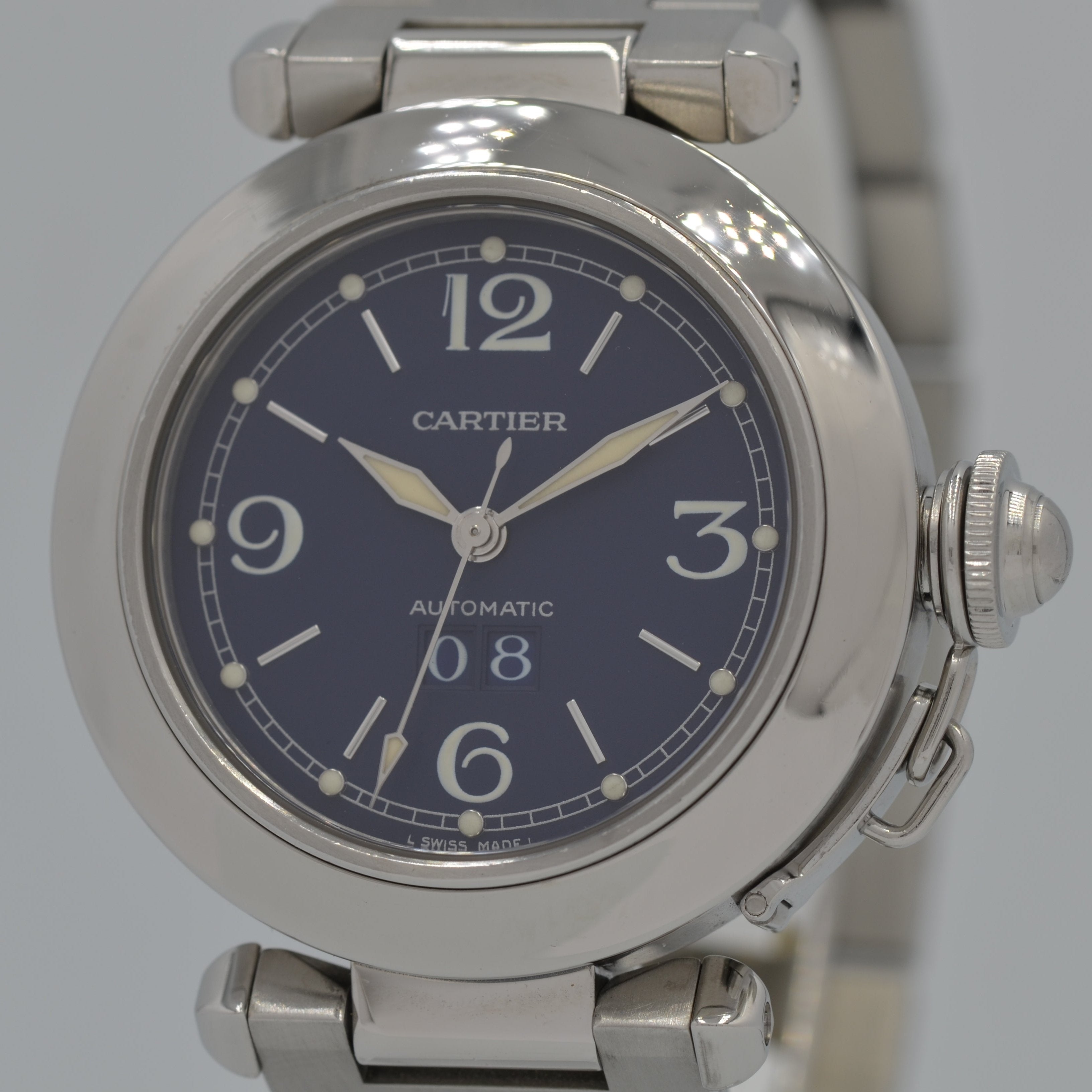 【Cartier】カルティエ<BR>パシャC35 ビッグデイトNavy