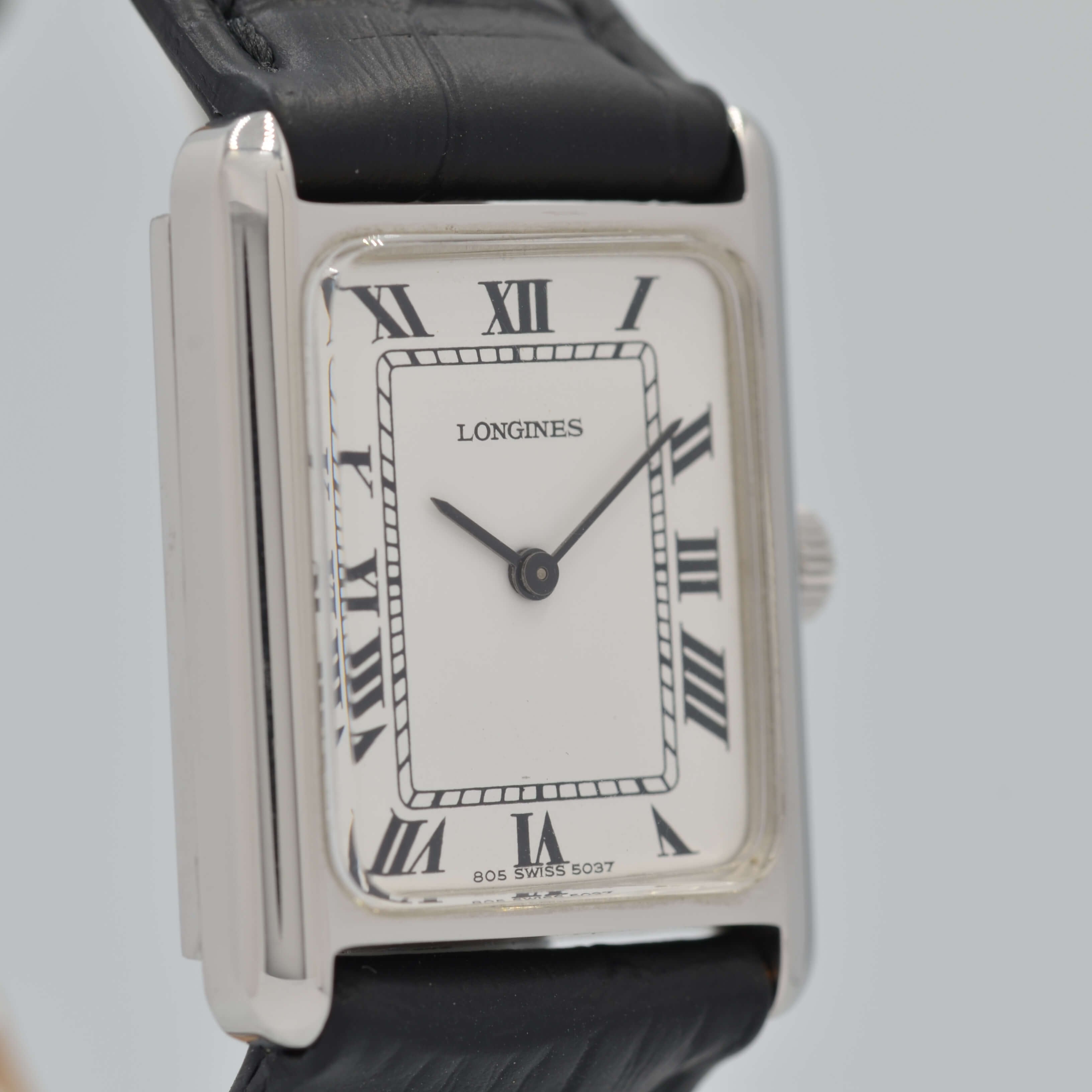 [LONGINES] Longines Rectangle Model SS Hand-wound White Roman Genuine Buckle