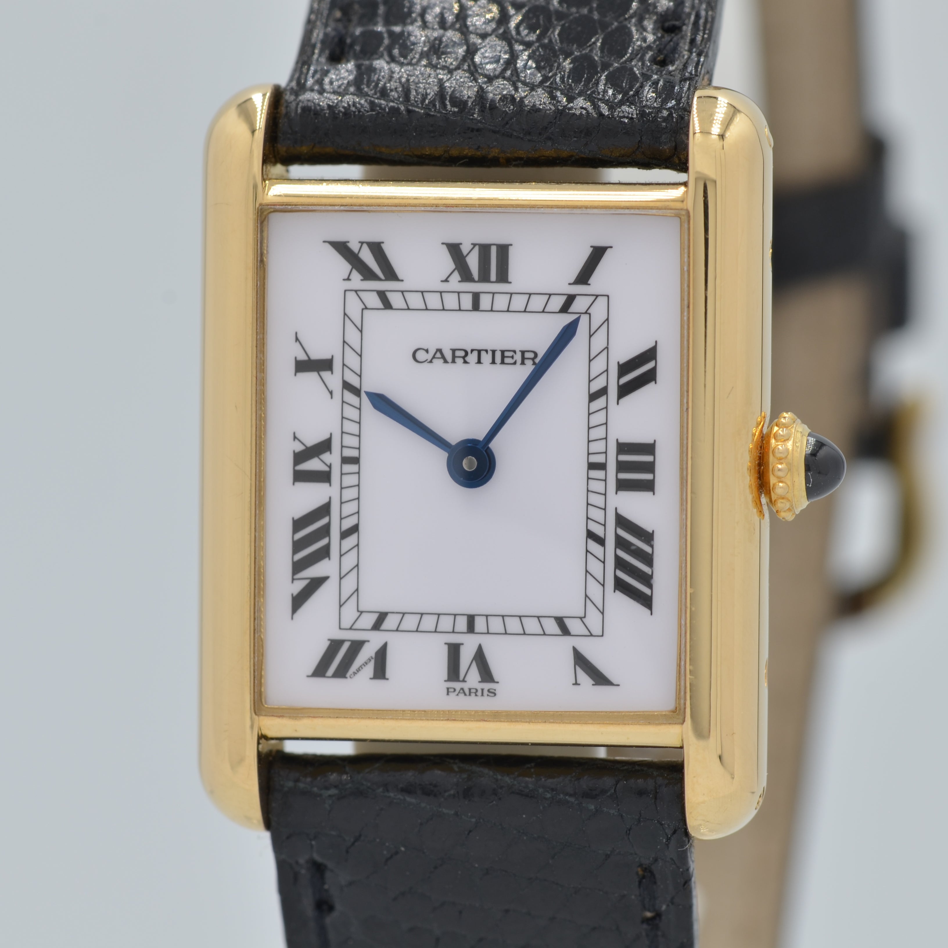 【Cartier】カルティエ タンクルイカルティエLM 18KYG手巻き 「PARIS」文字盤