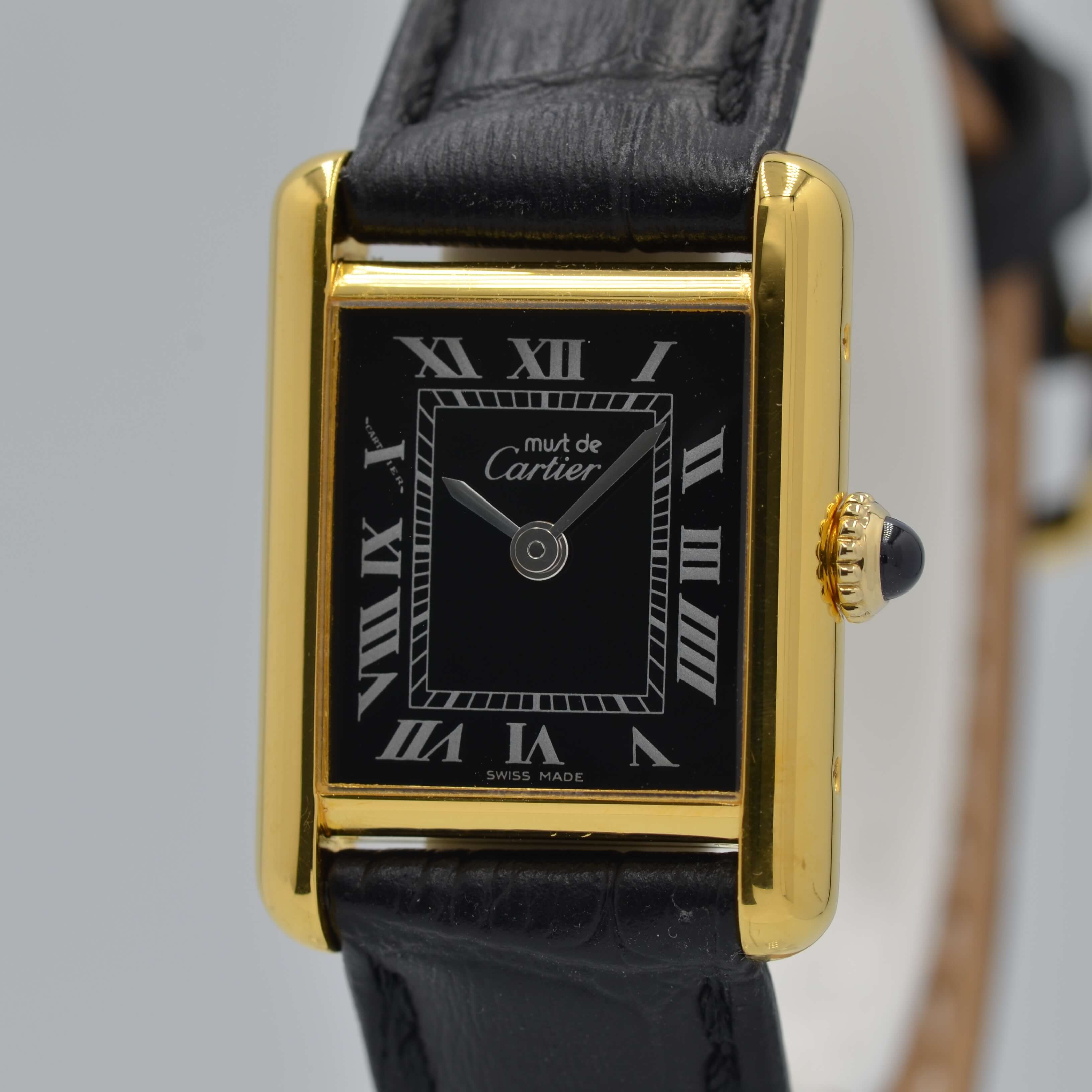 [Cartier] Cartier Must Tank SM Hand-wound Black Roman with lifetime warranty