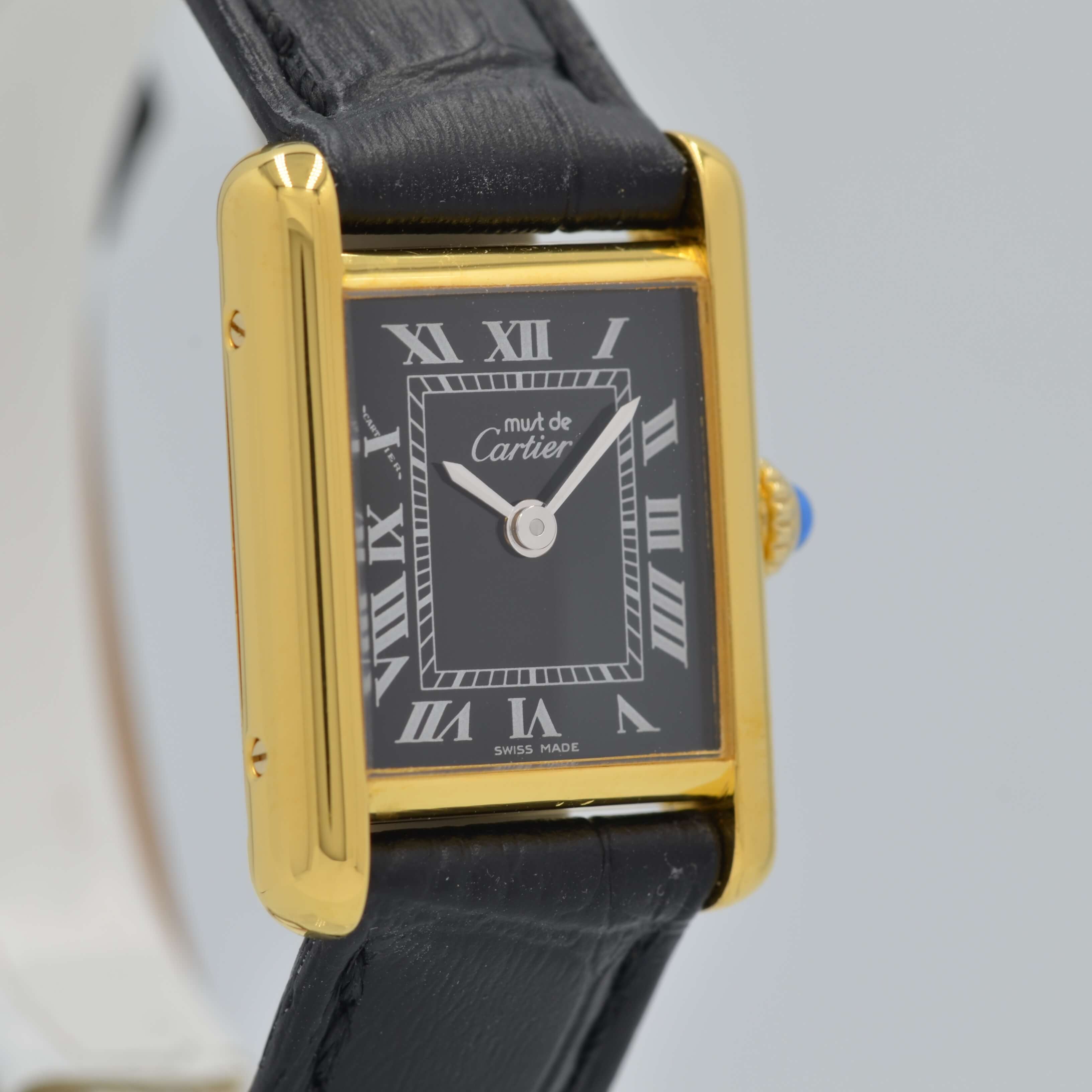 [Cartier] Cartier Must Tank SM Hand-wound Black Roman with lifetime warranty