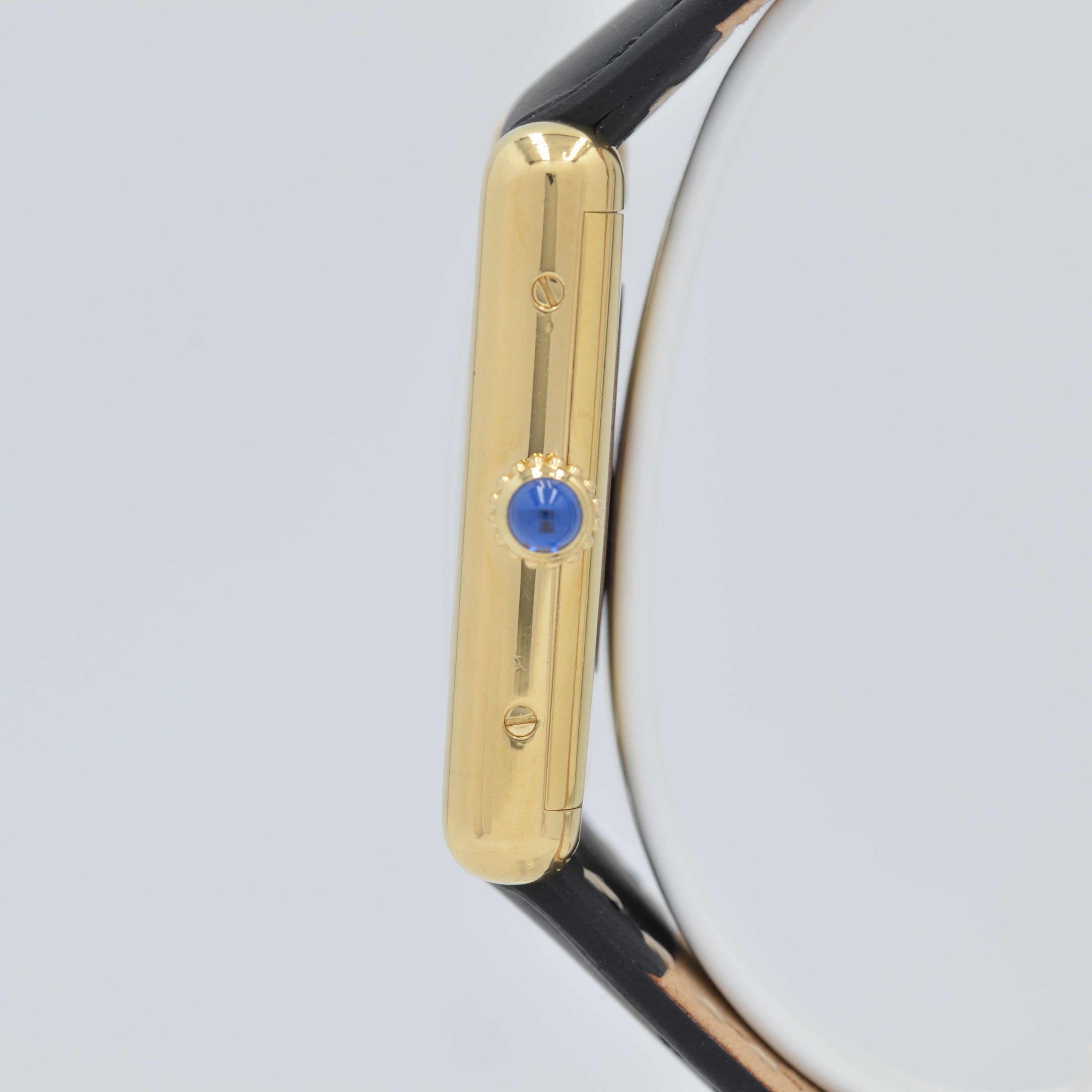 【Cartier】カルティエ マストタンクLM手巻きブラックローマ 永久保証書付き