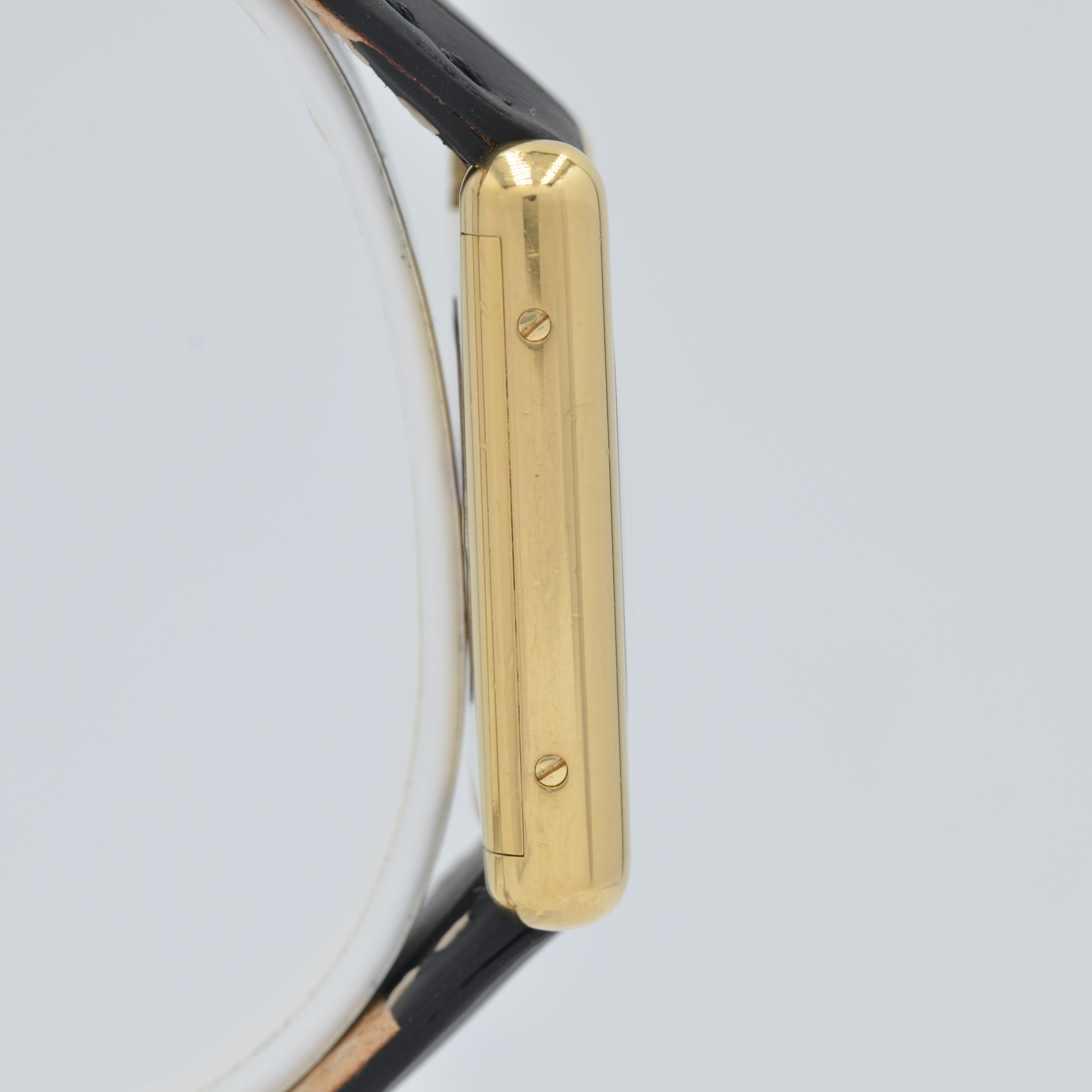 【Cartier】カルティエ マストタンクLM手巻きブラックローマ 永久保証書付き