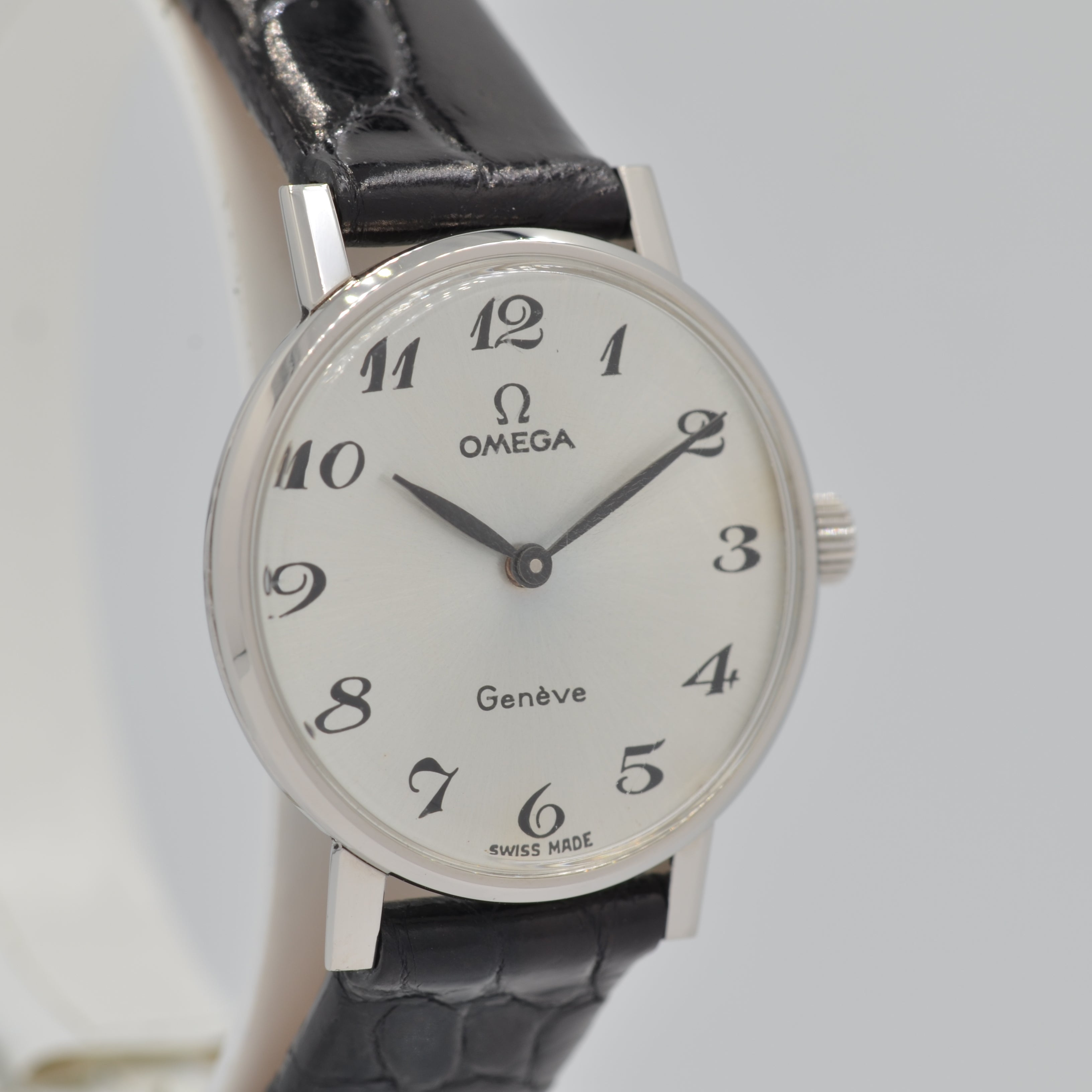 【OMEGA】オメガ ジュネーヴ SSラウンド Silver Arabic