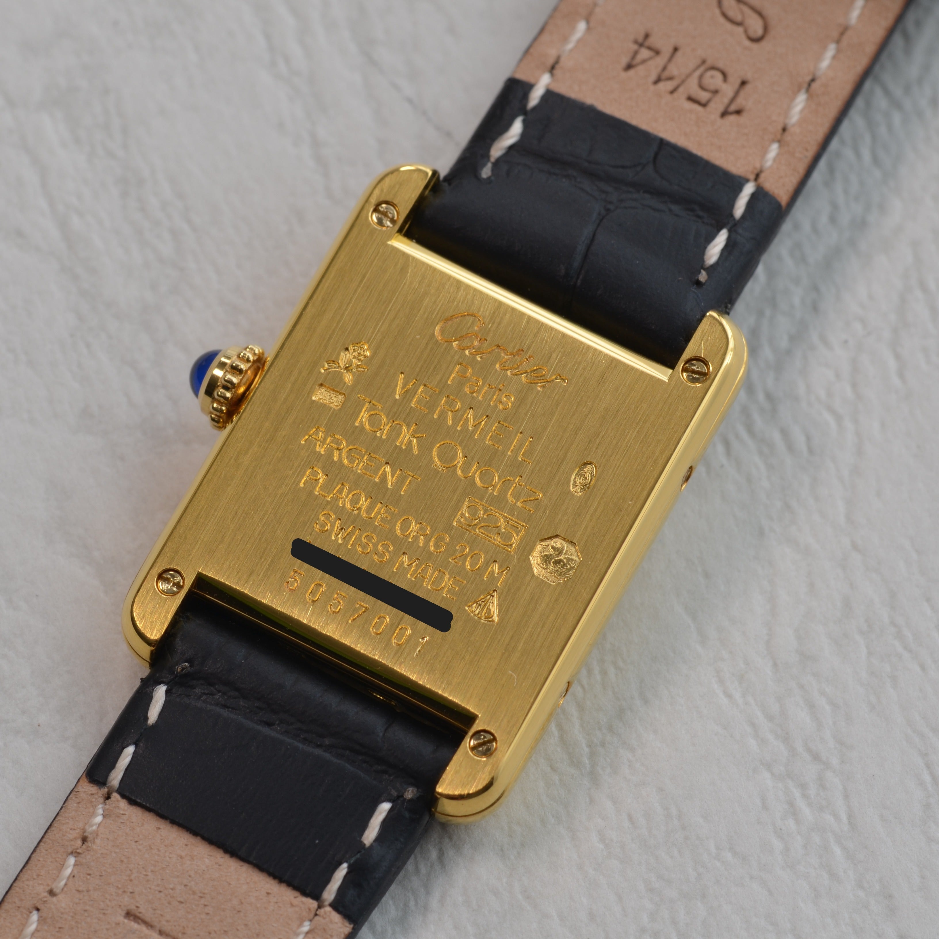 【Cartier】カルティエ マストタンクSM アイボリーローマ 純正尾錠付き