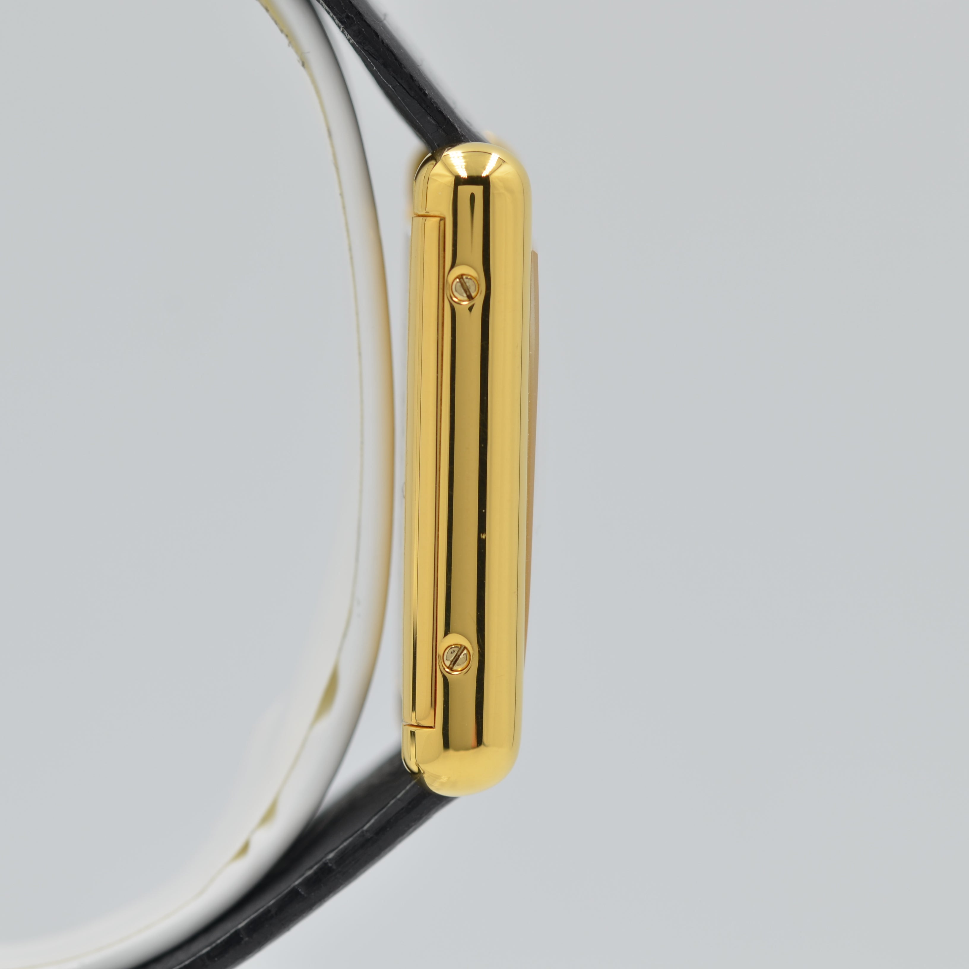 【Cartier】カルティエ マストタンクLM手巻きブラックローマ 純正尾錠付き
