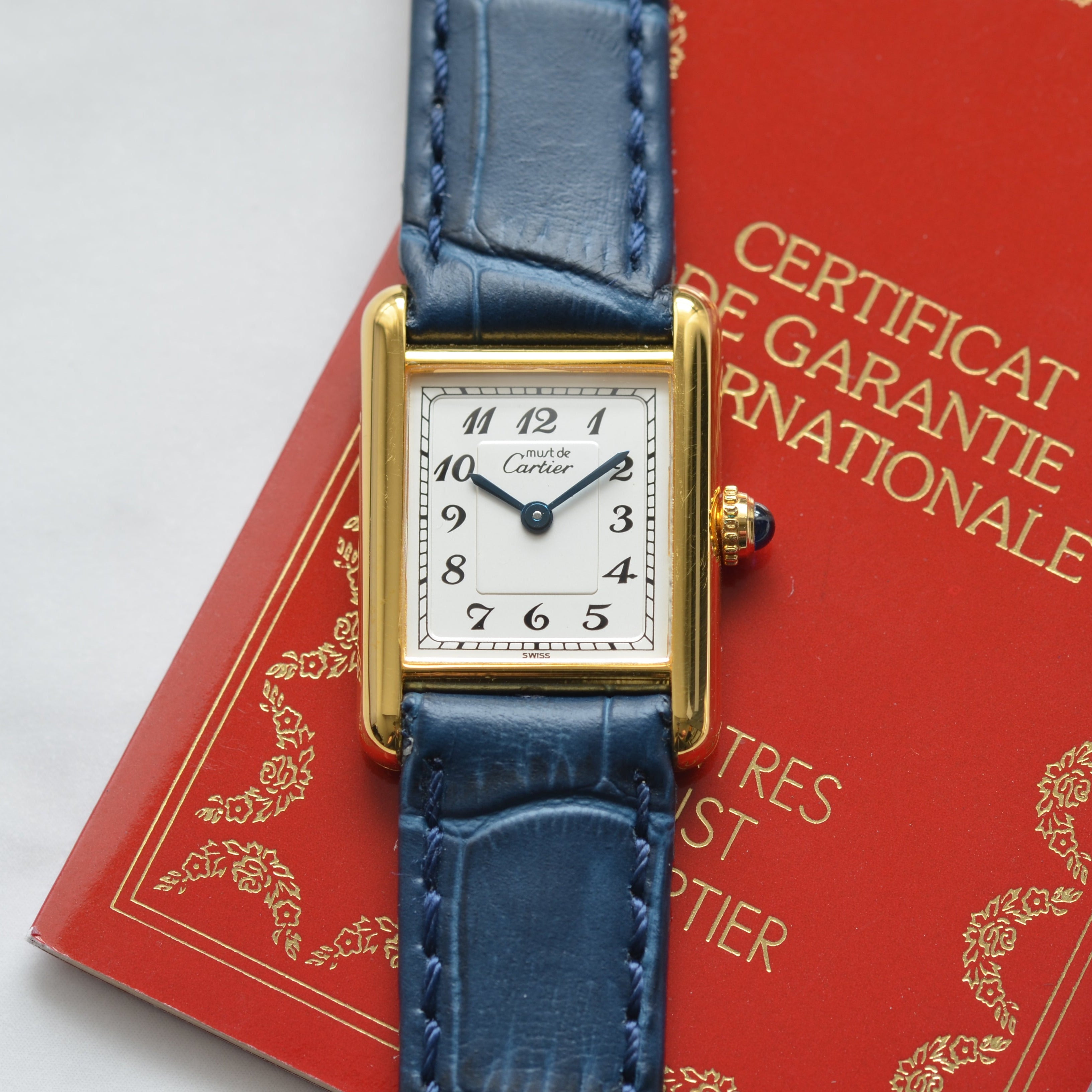 【Cartier】カルティエ マストタンクSM アラビア 国際保証書付き