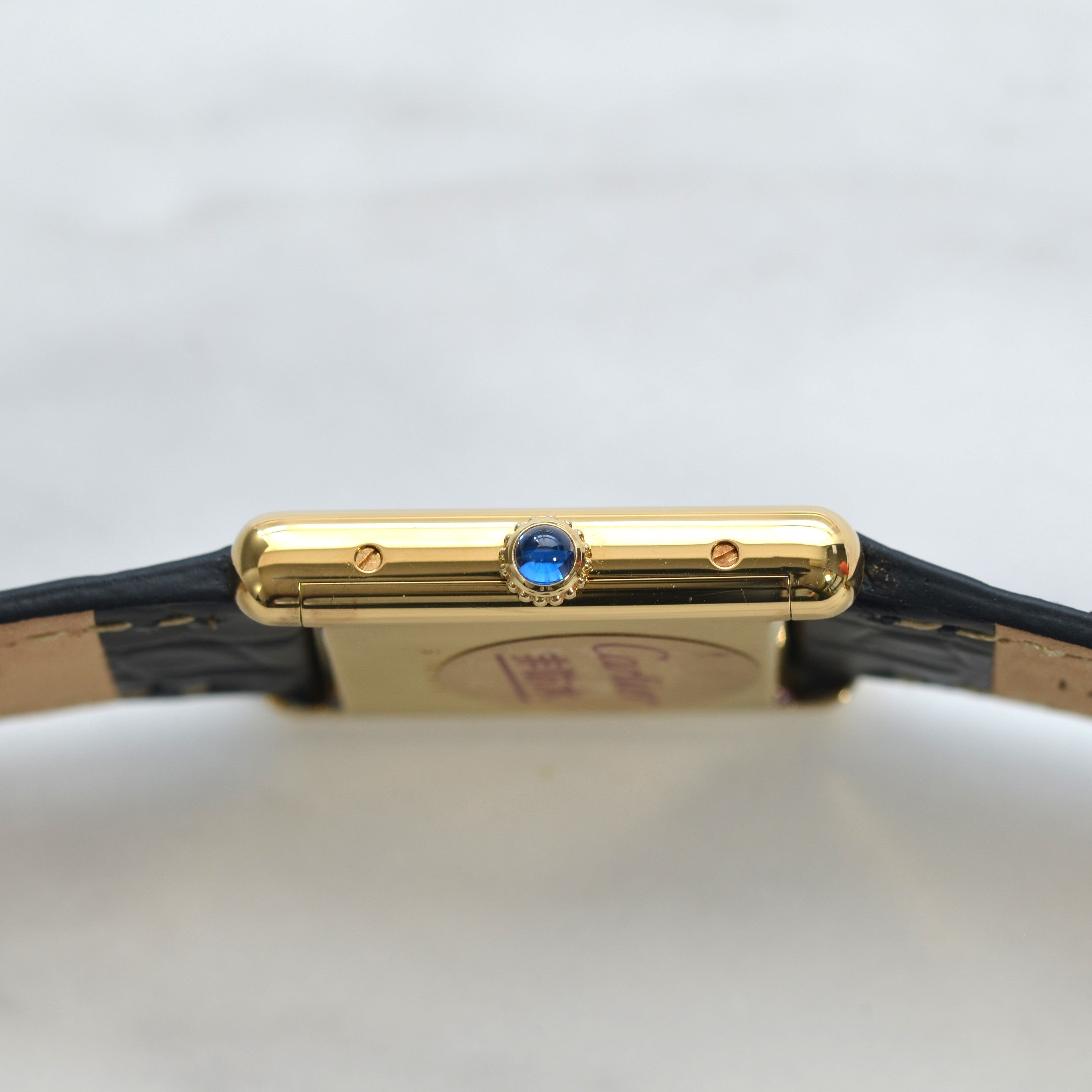 【Cartier】カルティエ マストタンク LM手巻きオニキス 永久保証書付き オリジナルダイヤル