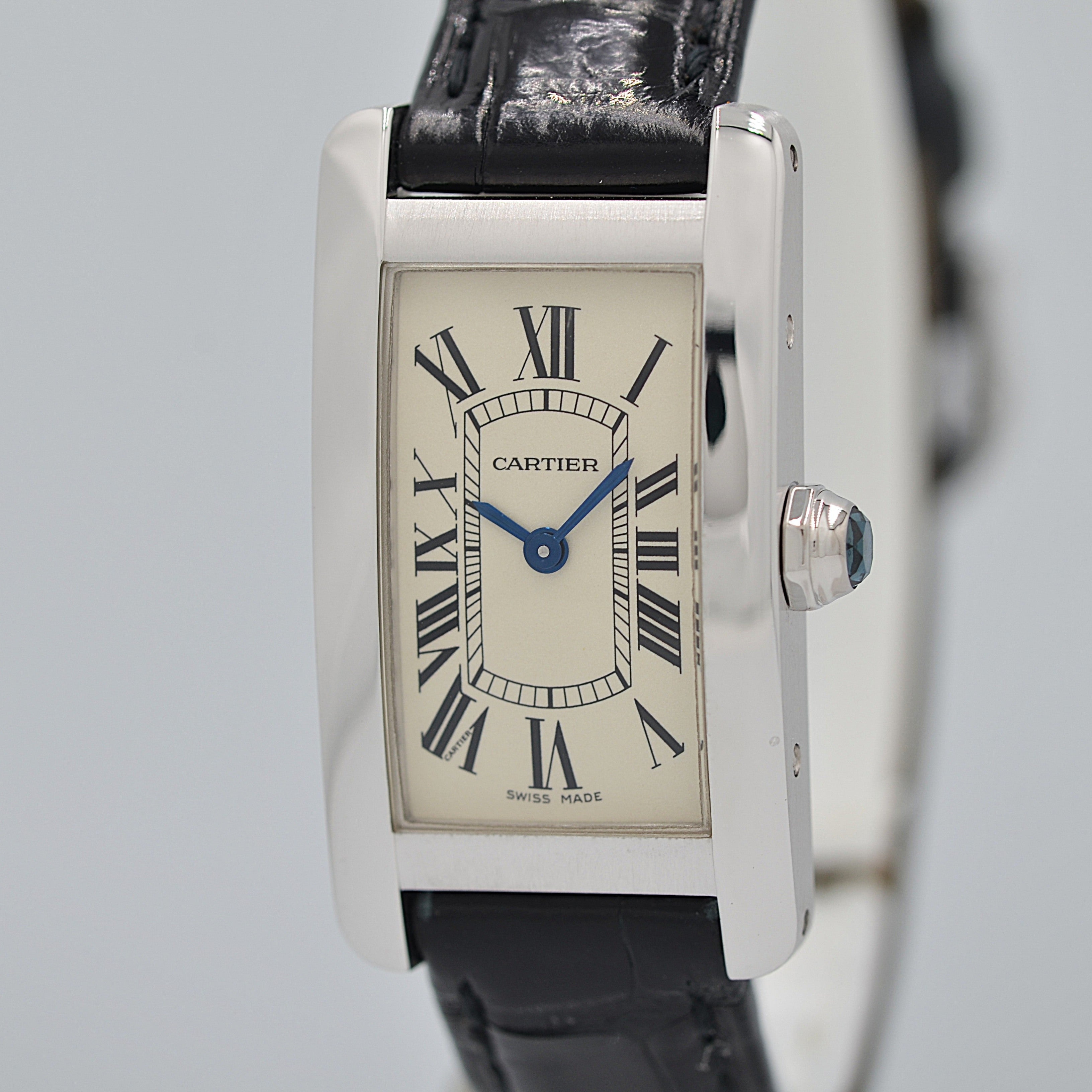 【Cartier】カルティエ タンクアメリカンSM 18KWG 純正18KWG尾錠付き