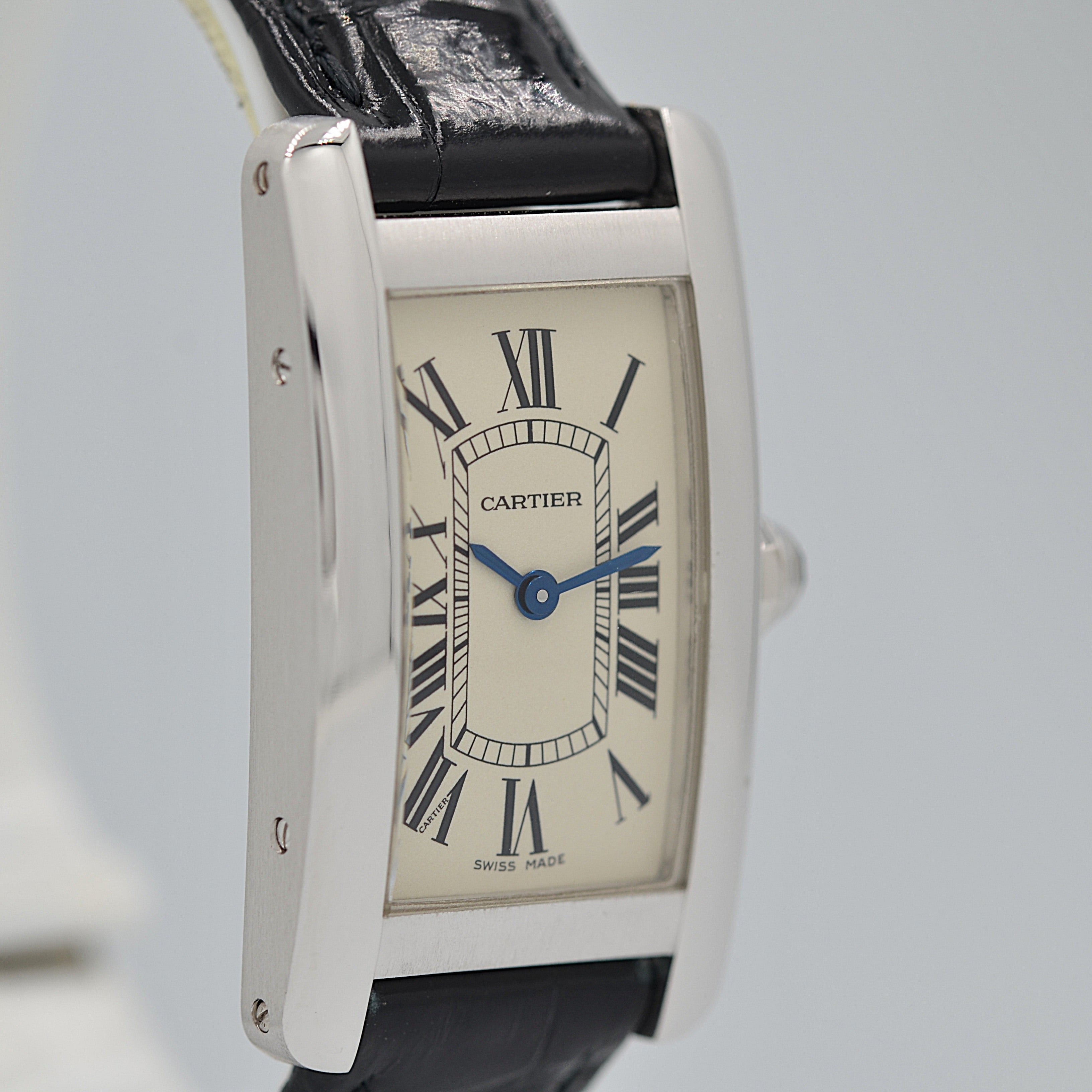 【Cartier】カルティエ タンクアメリカンSM 18KWG 純正18KWG尾錠付き
